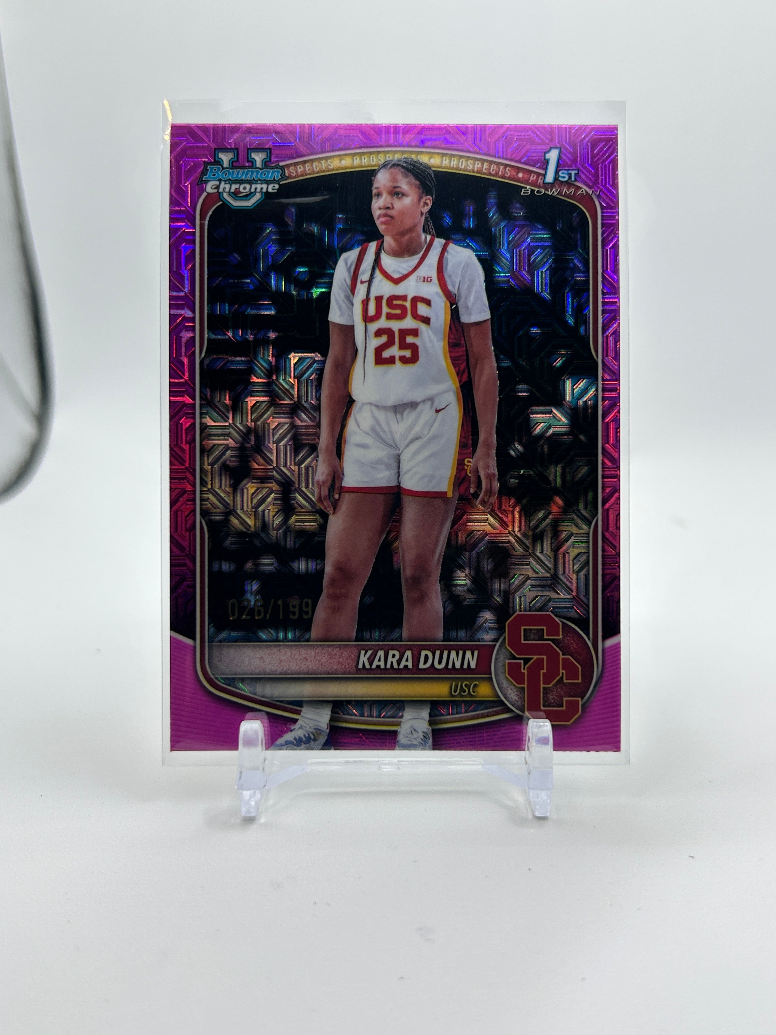 2025-26 Bowman Chrome University Kara Dunn 1st Pink Refractor /199