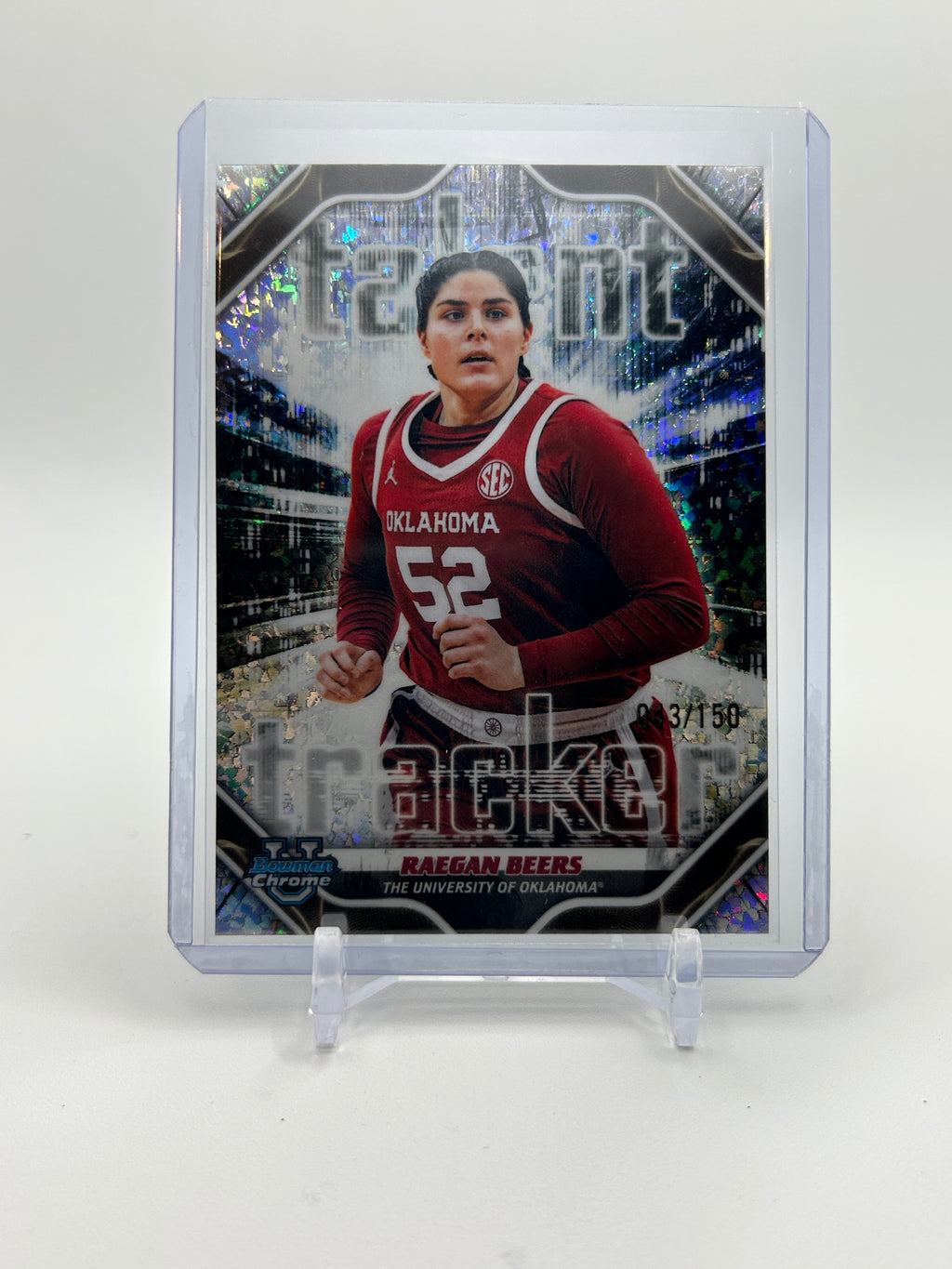 2025-26 Bowman Chrome University Raegan Beers Talent Tracker Referactor /150