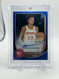 2025-26 Bowman Chrome Zaccharie Risacher Blue Refractor Auto /150