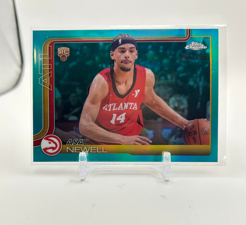 2025-26 Topps Chrome Asa Newell Aqua Refractor Rookie /299