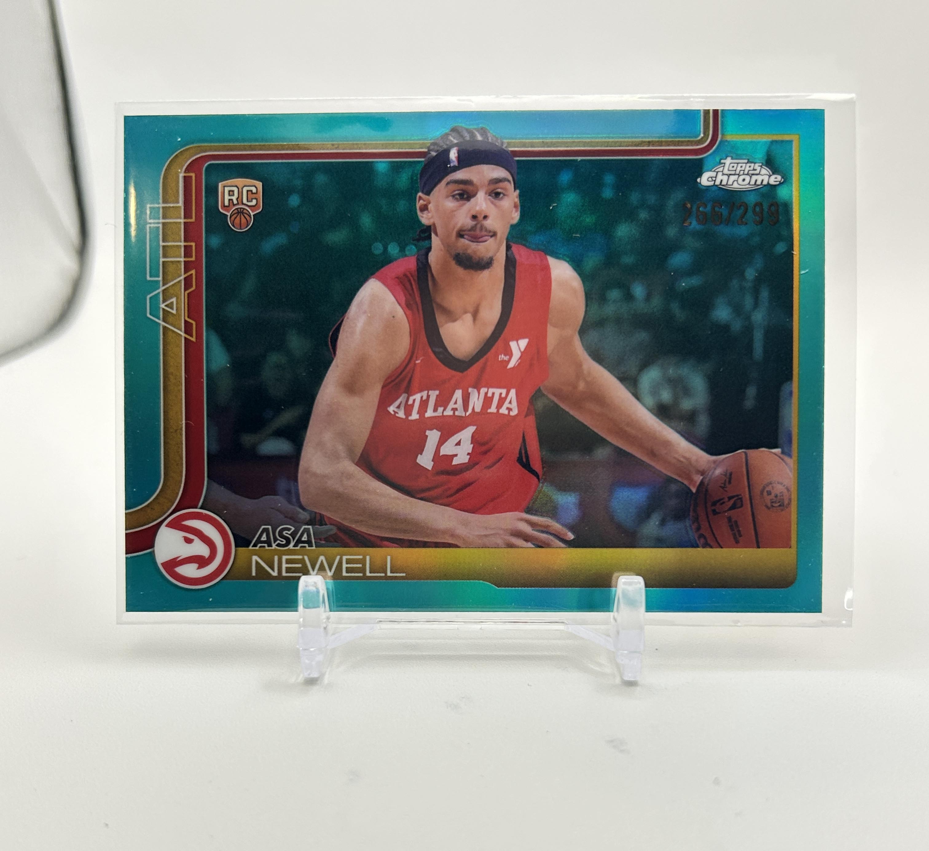 2025-26 Topps Chrome Asa Newell Aqua Refractor Rookie /299