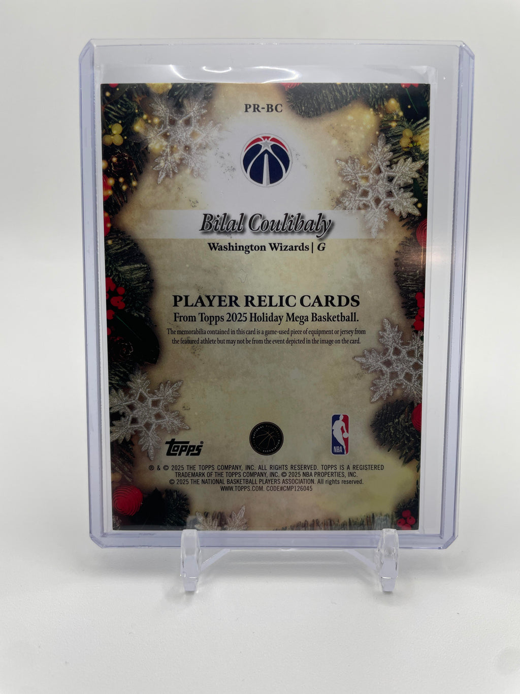 2025-26 Topps Holiday Bilal Coulibaly Game-Used Player Relic #PR-BC .