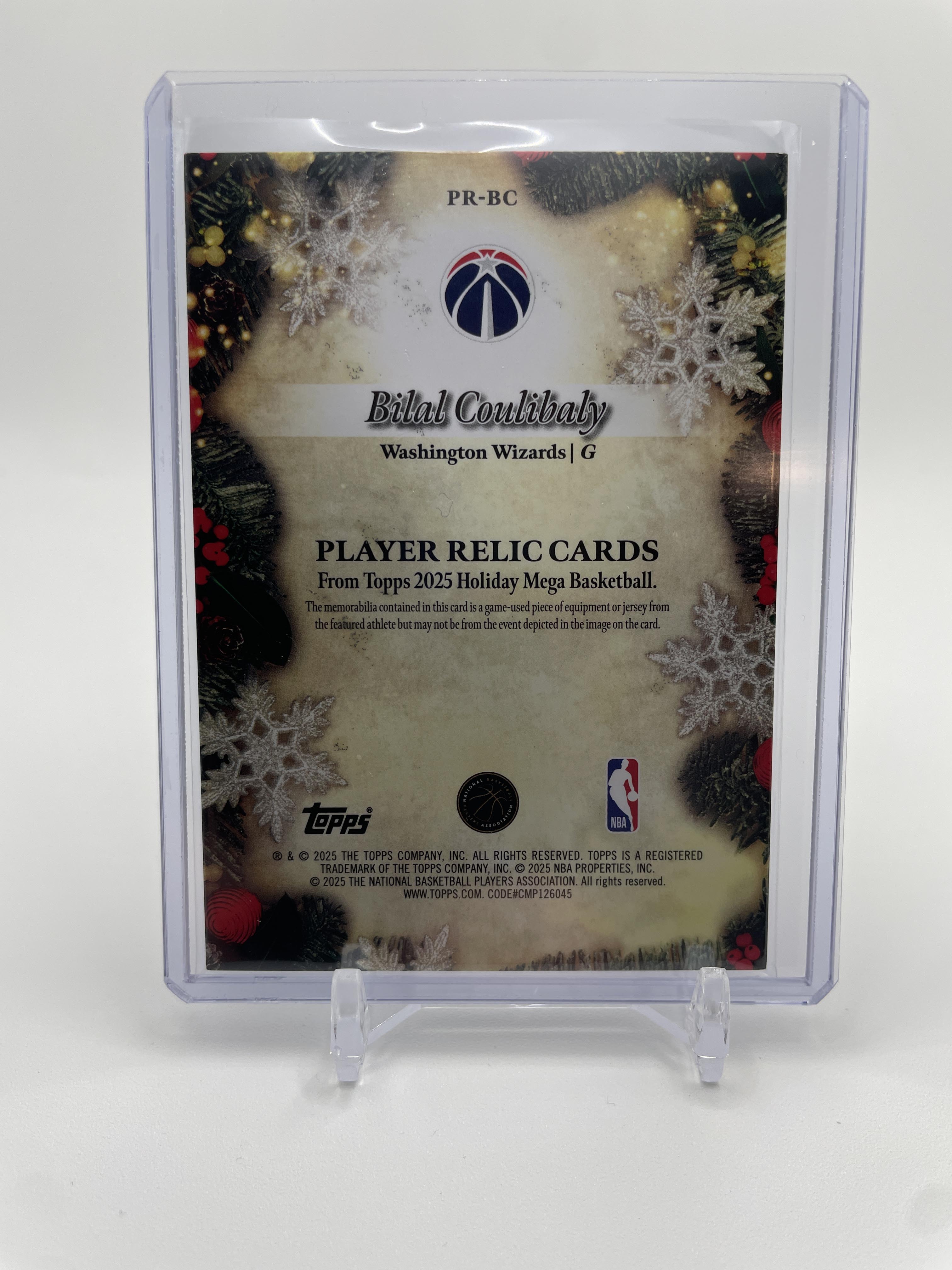 2025-26 Topps Holiday Bilal Coulibaly Game-Used Player Relic #PR-BC .