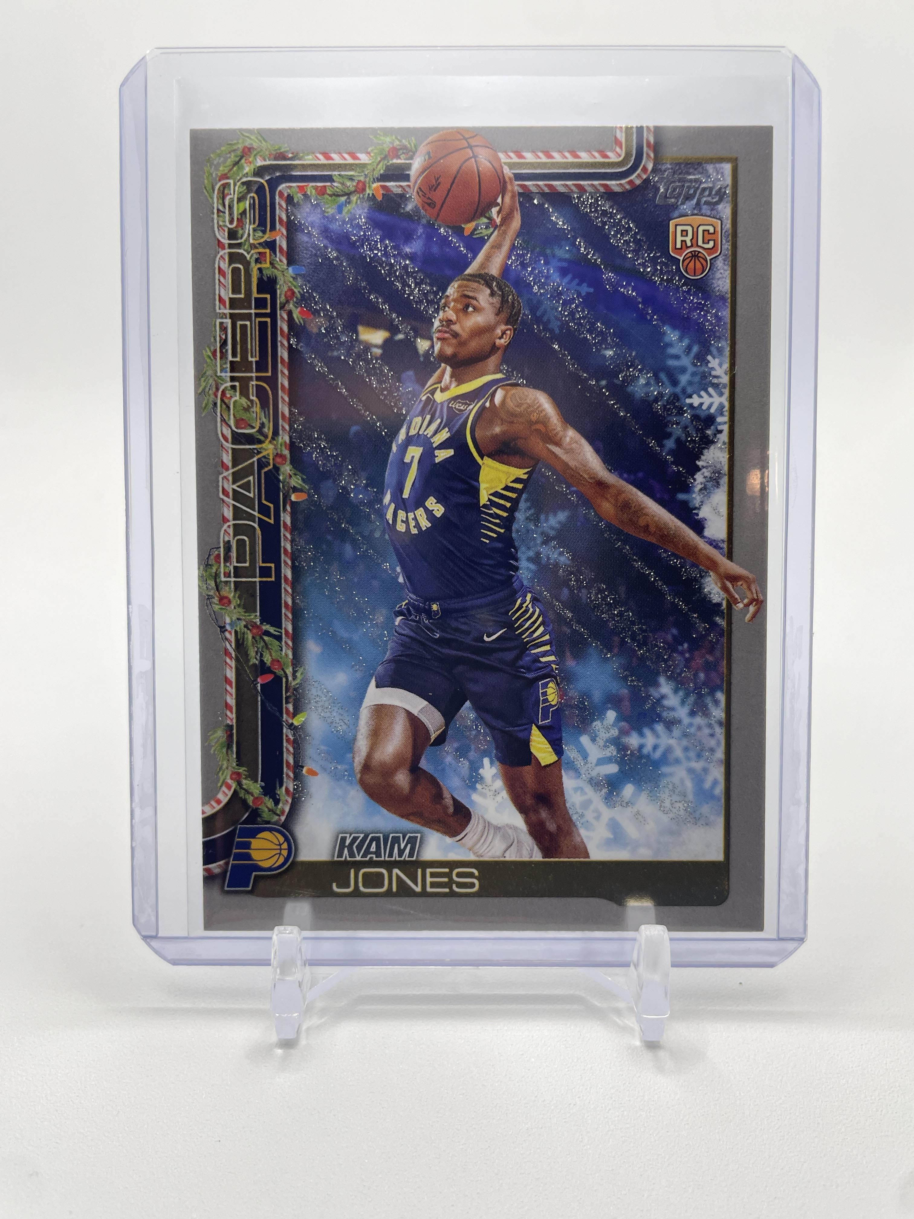 2025-26 Topps Holiday Kam Jones Glitter Parallel SP Rookie #H198