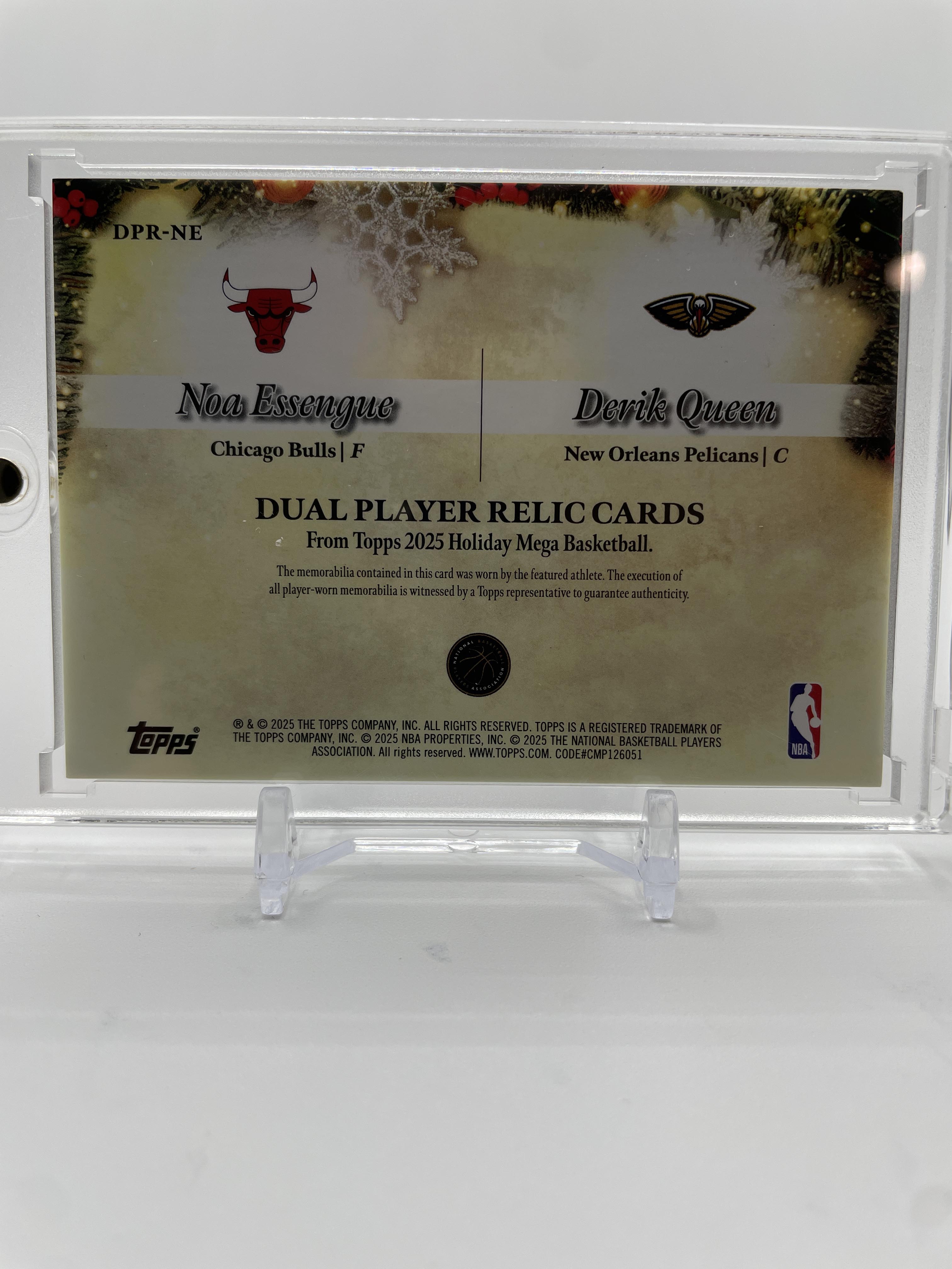 2025-26 Topps Holiday Noa Essengue Derik Queen Dual Player Relic Rookie #DPR-NE