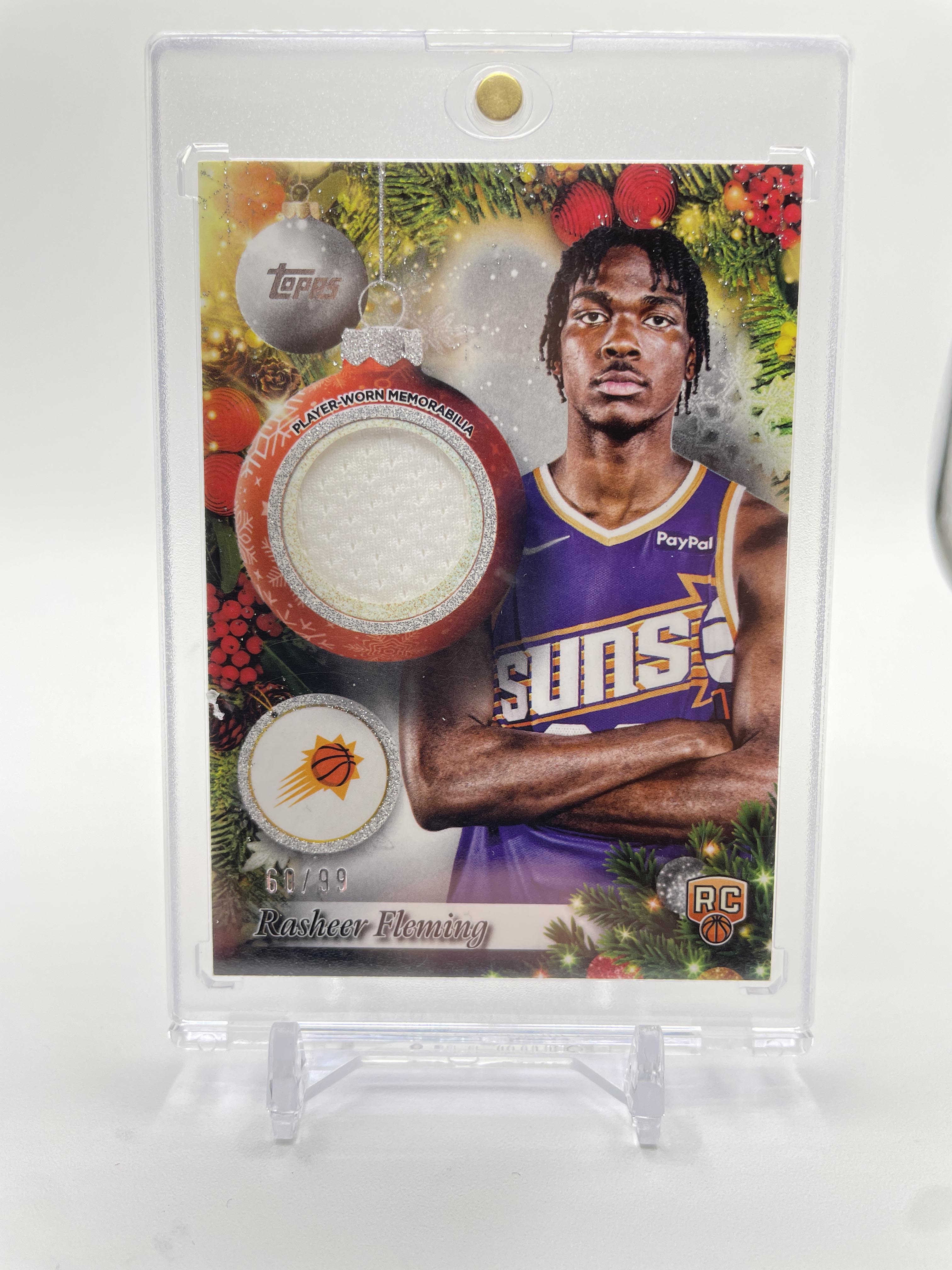 2025-26 Topps Holiday Rasheer Fleming Game-Used Glitter SP Relic Rookie /99