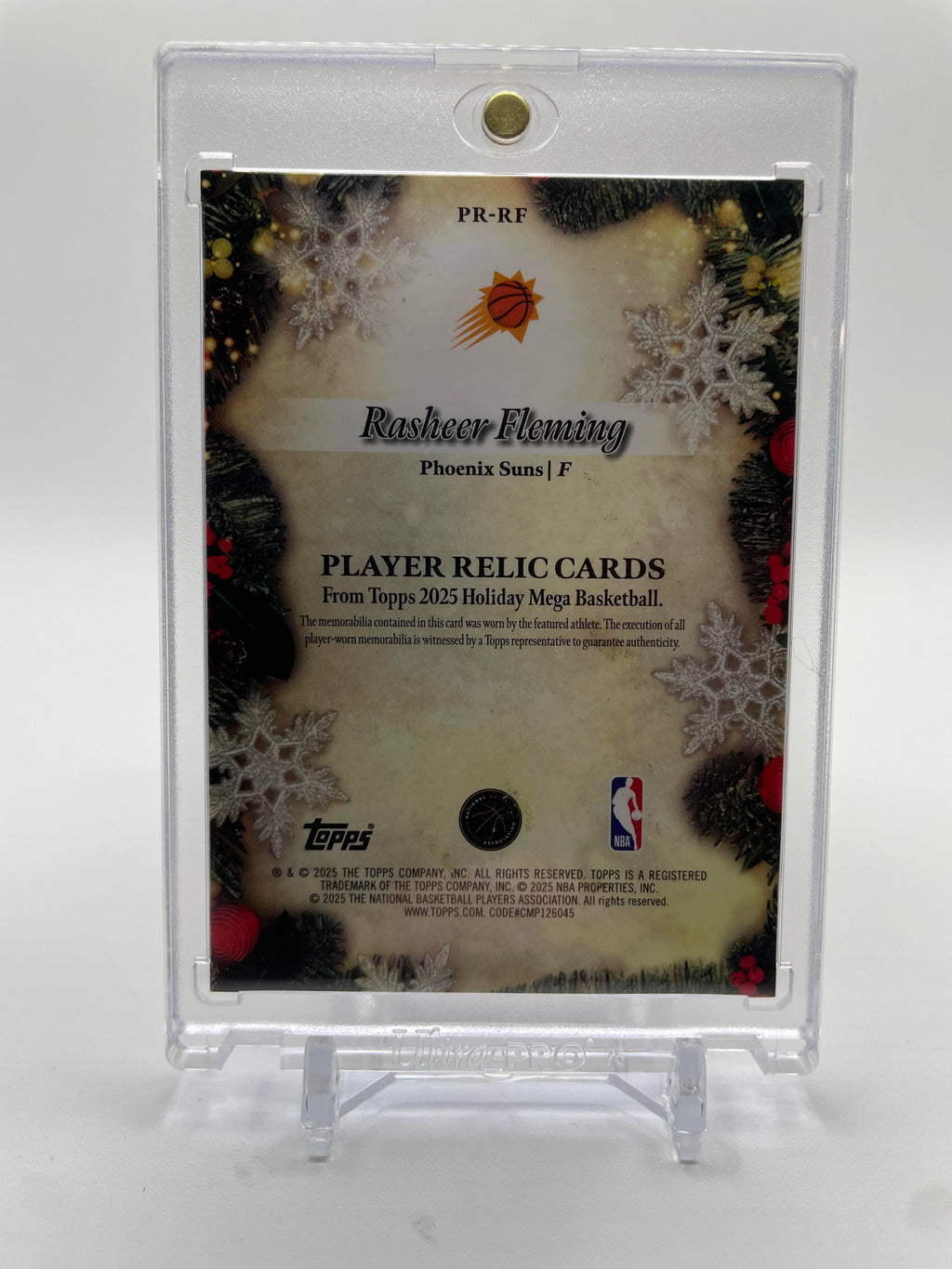 2025-26 Topps Holiday Rasheer Fleming Game-Used Glitter SP Relic Rookie /99