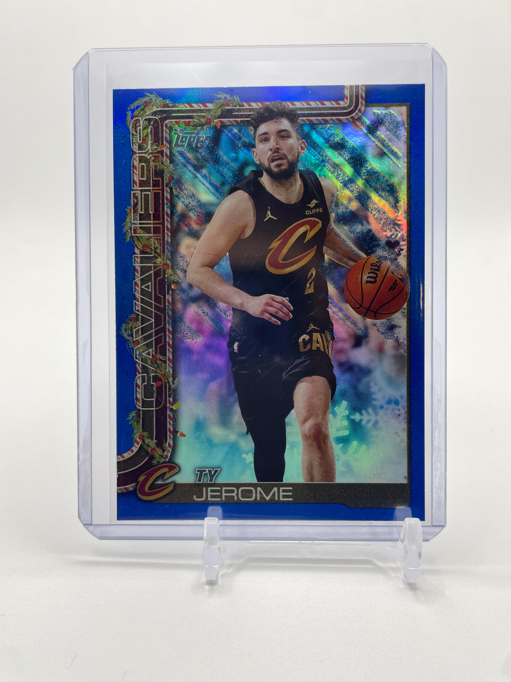 2025-26 Topps Holiday Ty Jerome Blue Metallic Glitter Parallel SP #H66