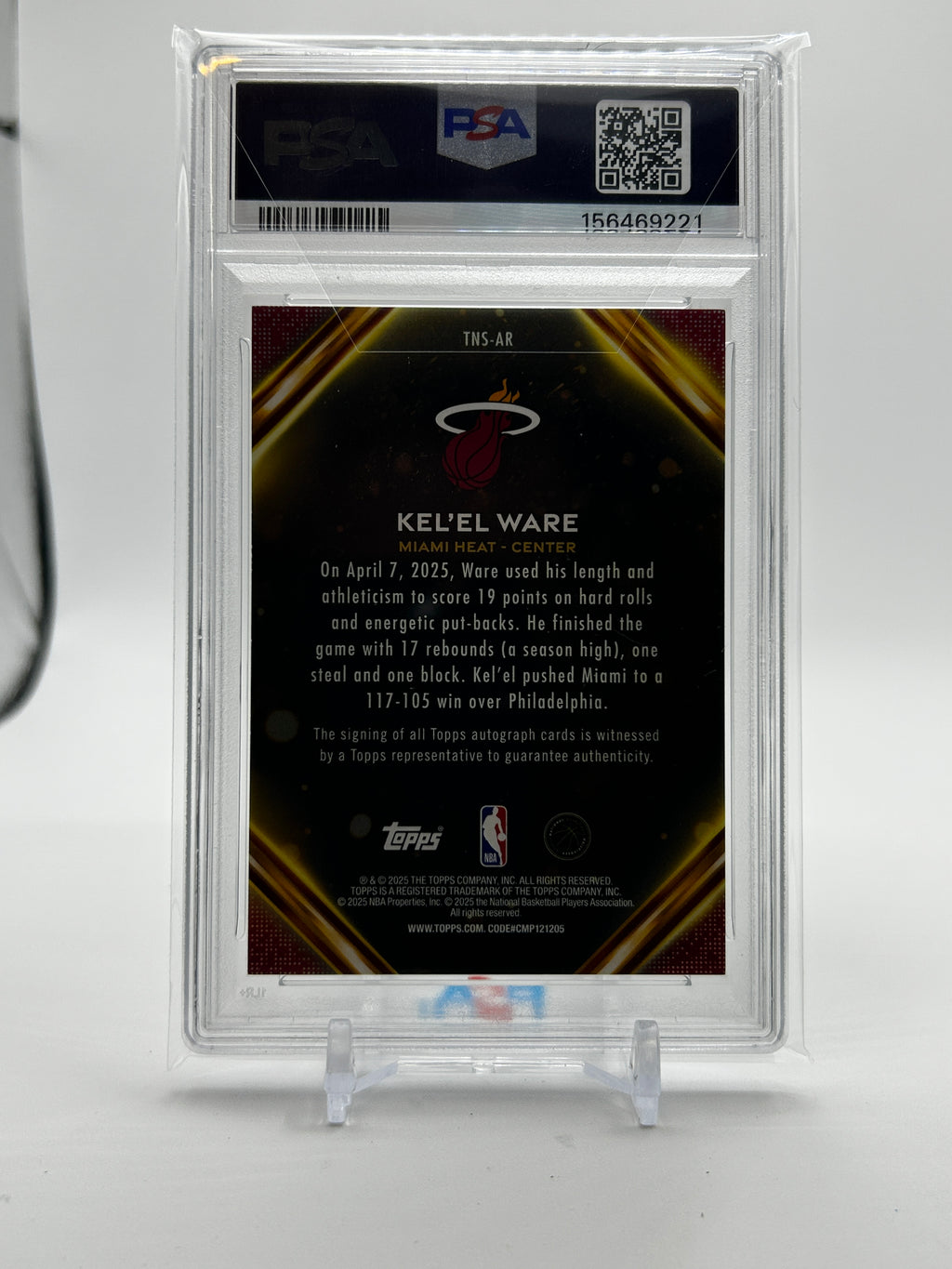 2025-26 Topps Kel'El Ware Topps Notch Signatures Green Foil Auto /99 PSA 8