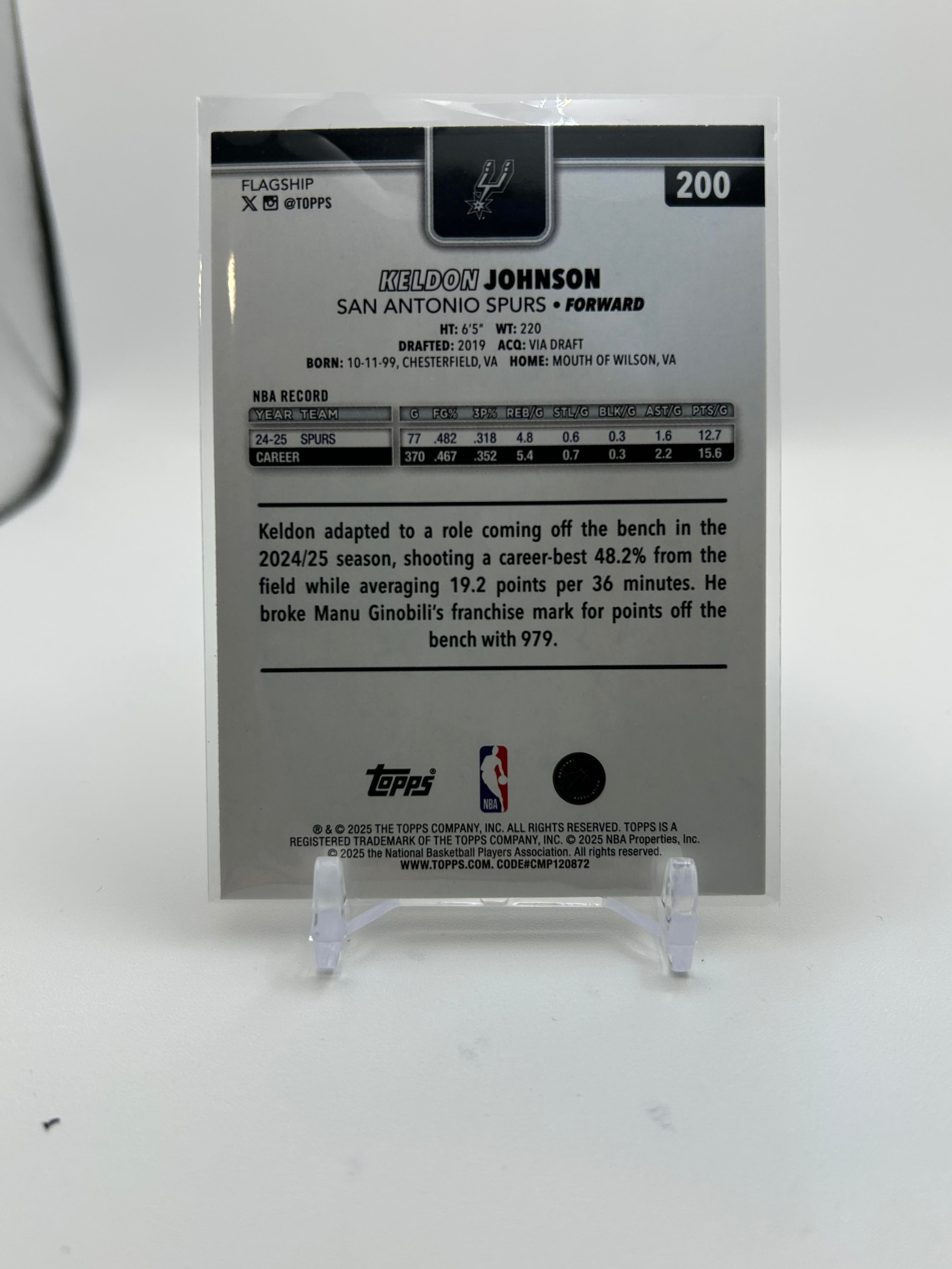 2025-26 Topps Keldon Johnson Gold /2025