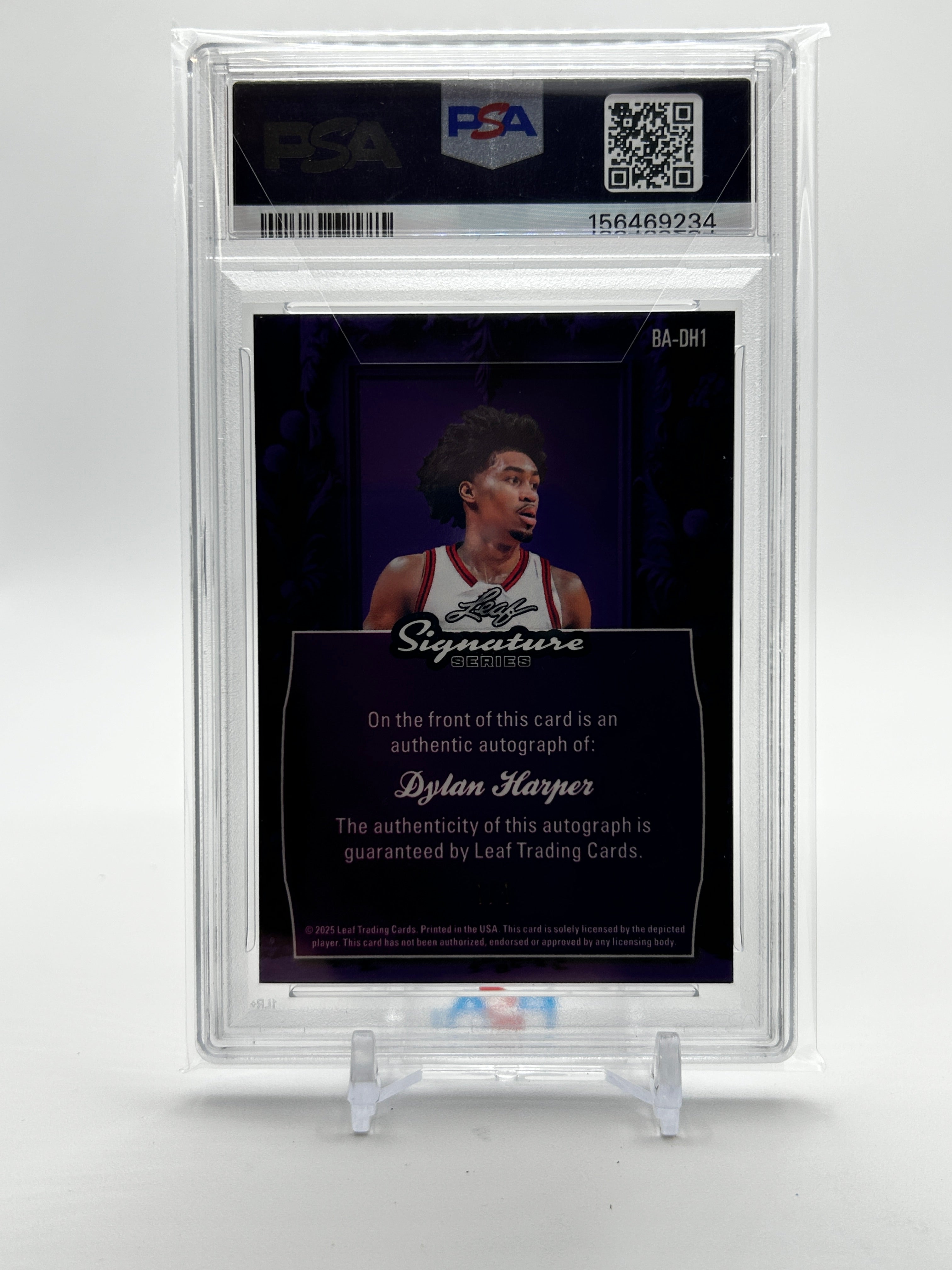 2025 Leaf Signature Series Dylan Harper Pink Lava Rookie Auto 1/1 PSA 9 Mint