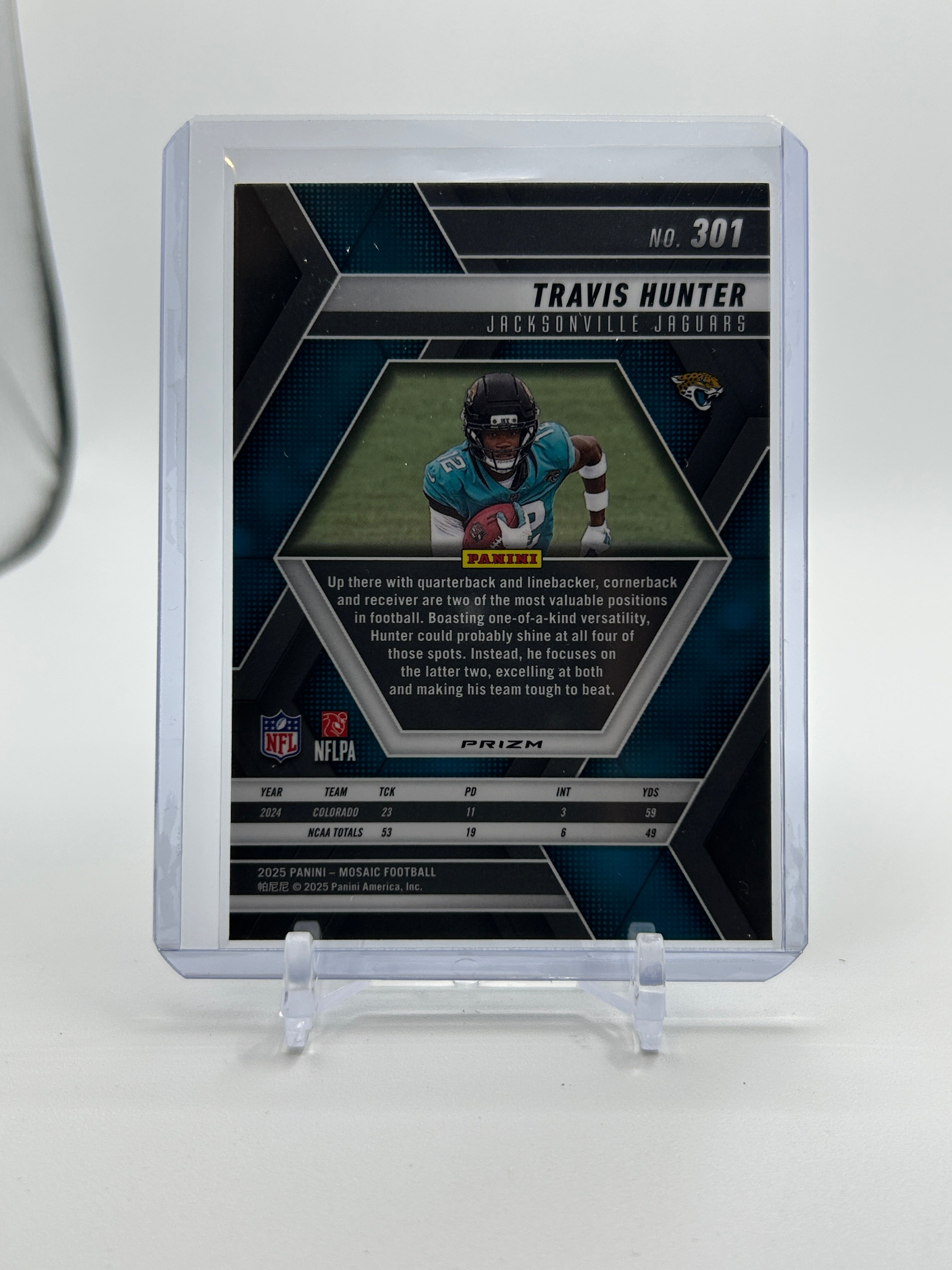 2025 Panini Mosaic Travis Hunter Silver Prizm Rookie