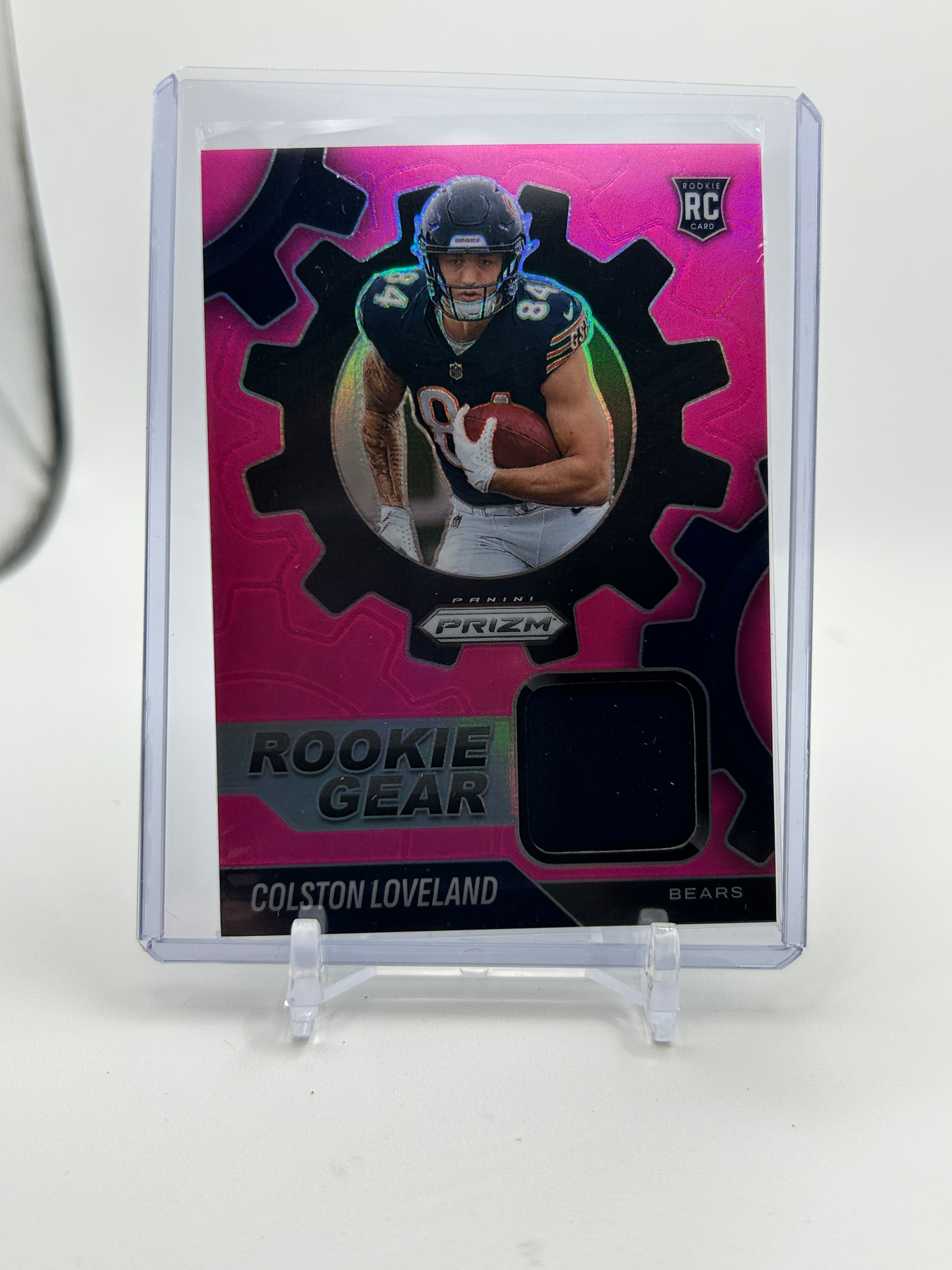 2025 Panini Prizm Colston Loveland Rookie Gear Pink Prizm Patch