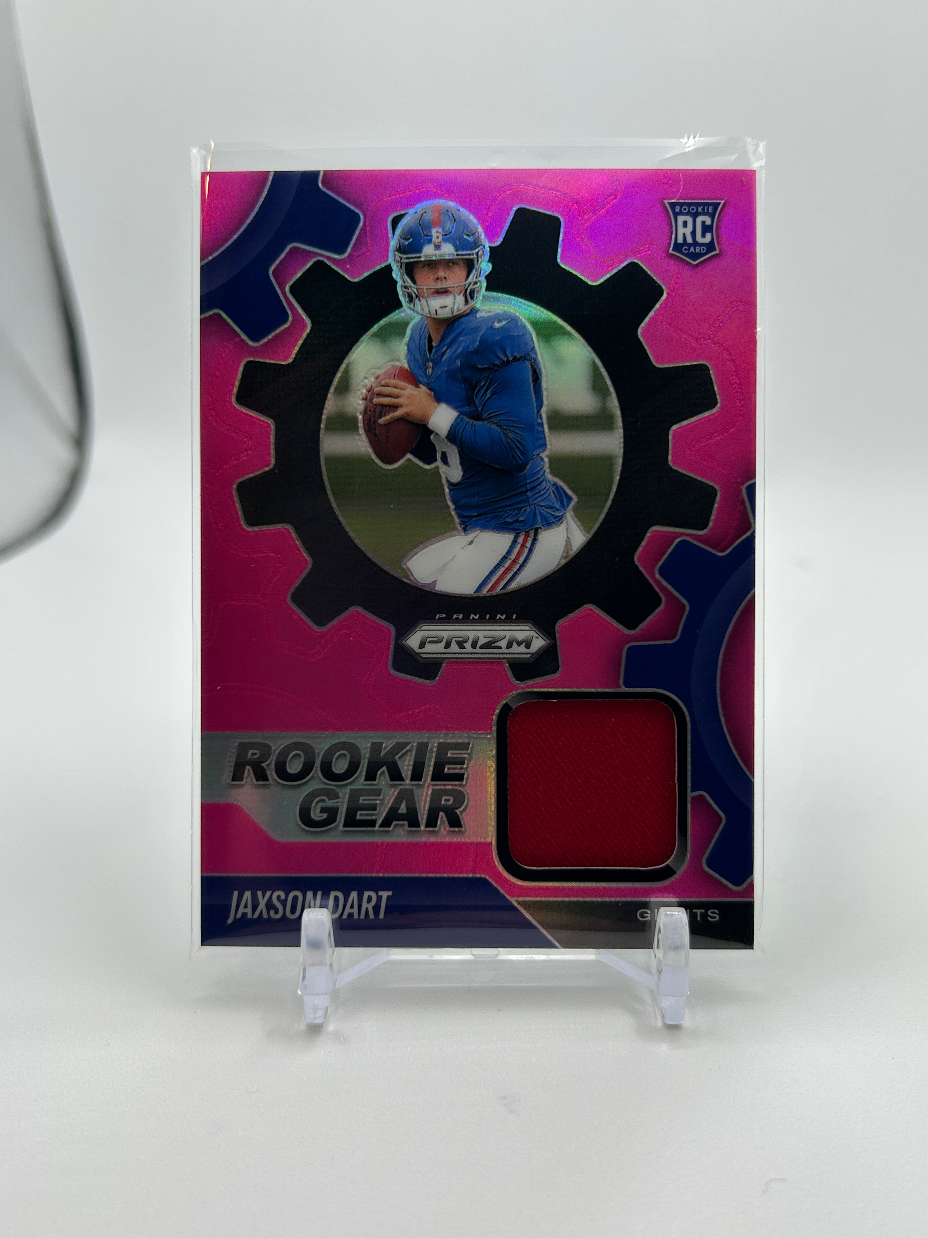 2025 Panini Prizm Jaxson Dart Rookie Gear Pink Prizm Patch