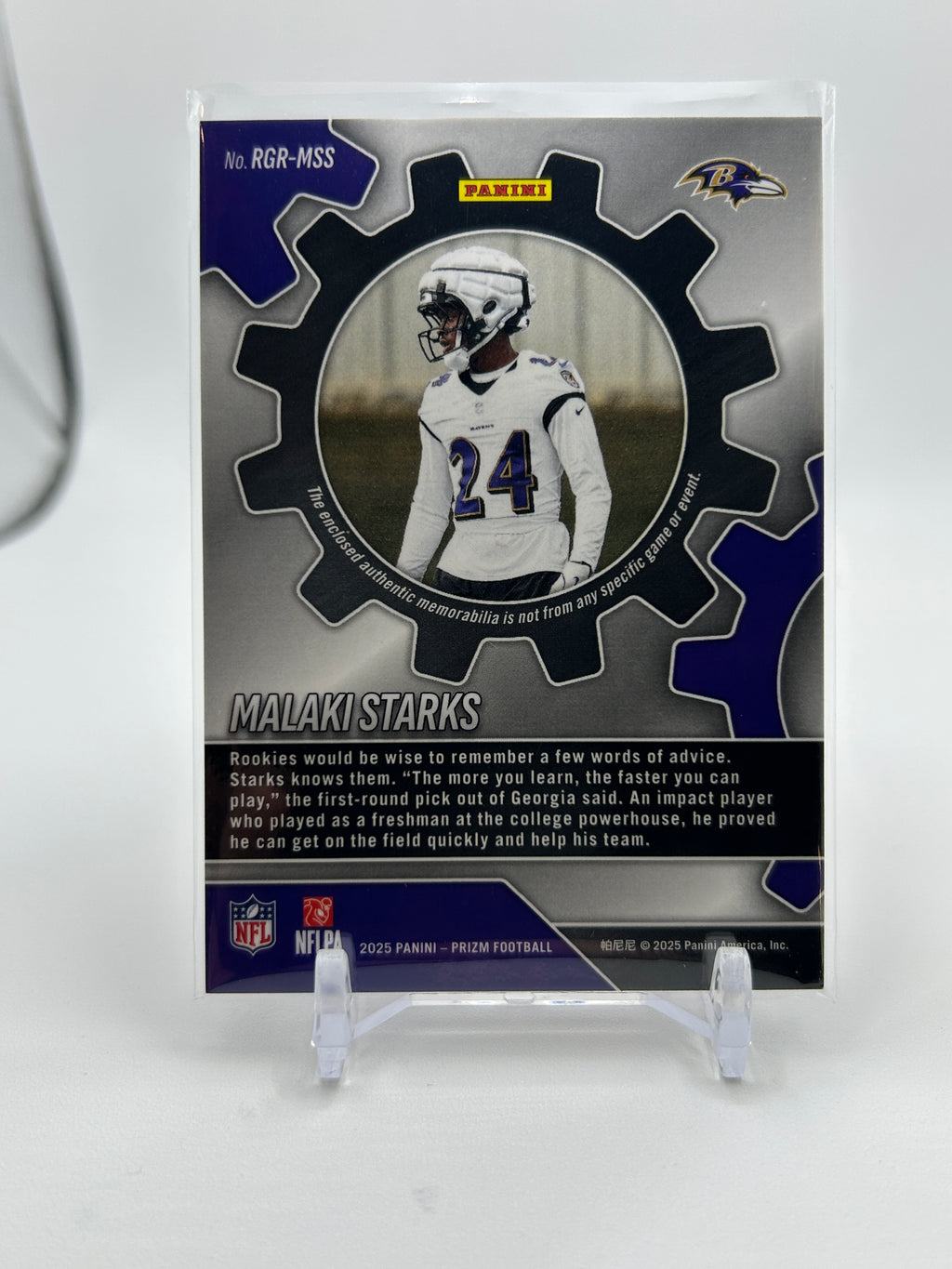 2025 Panini Prizm Malaki Starks Rookie Gear Pink Prizm Patch