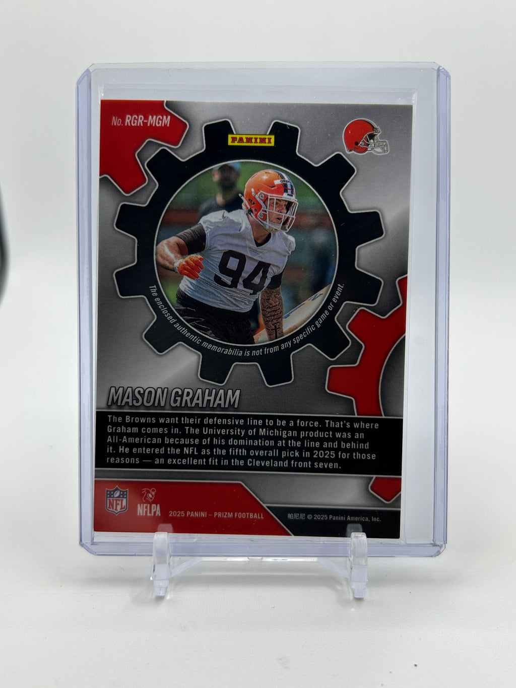 2025 Panini Prizm Mason Graham Rookie Gear Pink Prizm Patch