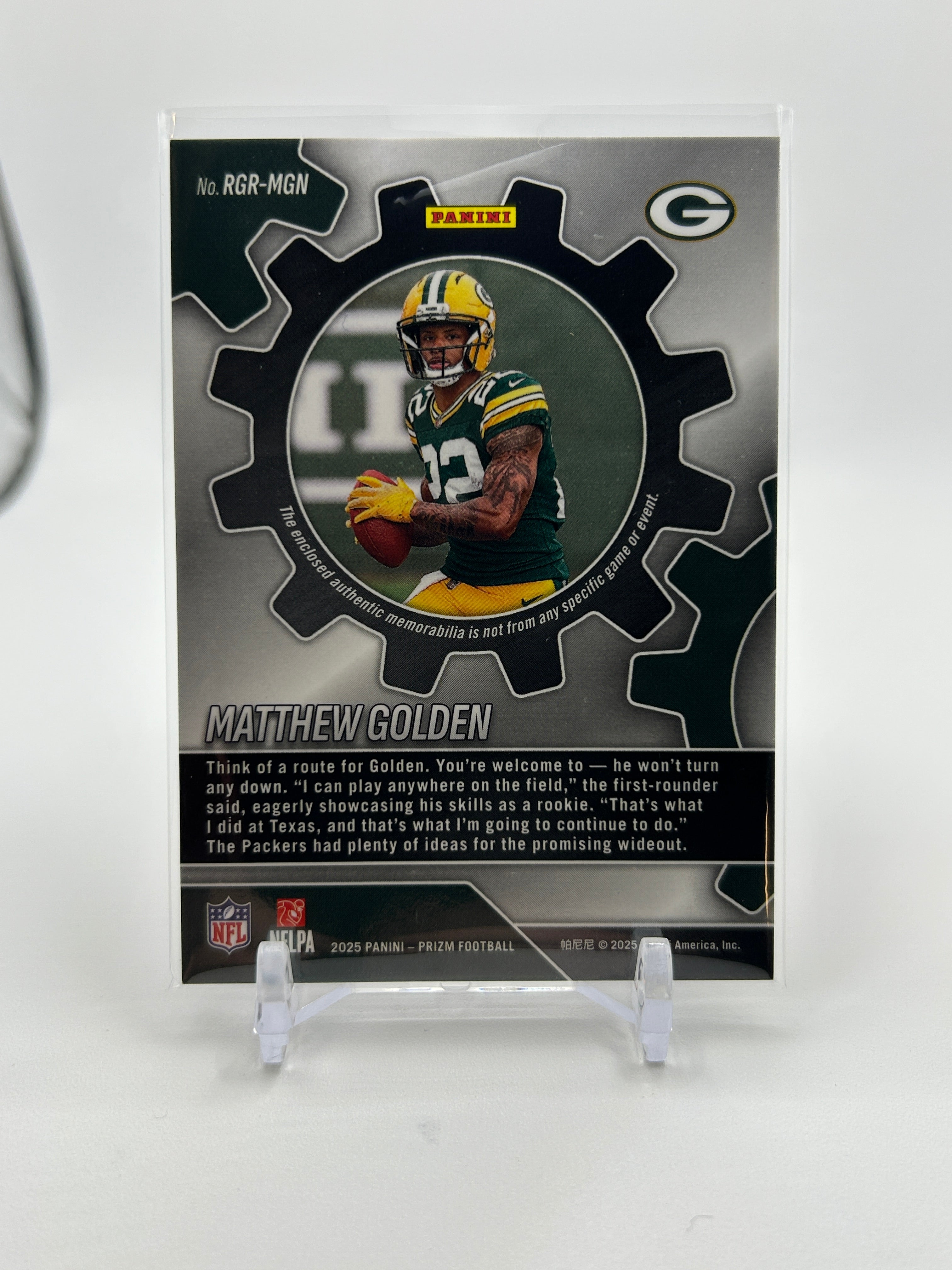 2025 Panini Prizm Matthew Golden Rookie Gear Pink Prizm Patch