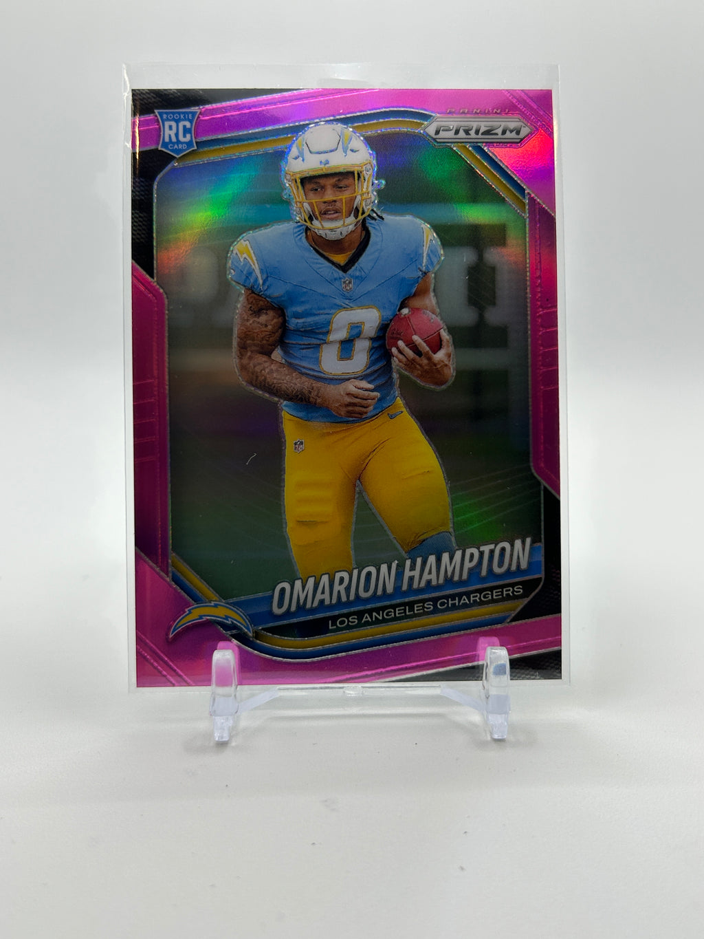2025 Panini Prizm Omarion Hampton  Pink + Select Black & Green Shock Prizm RC
