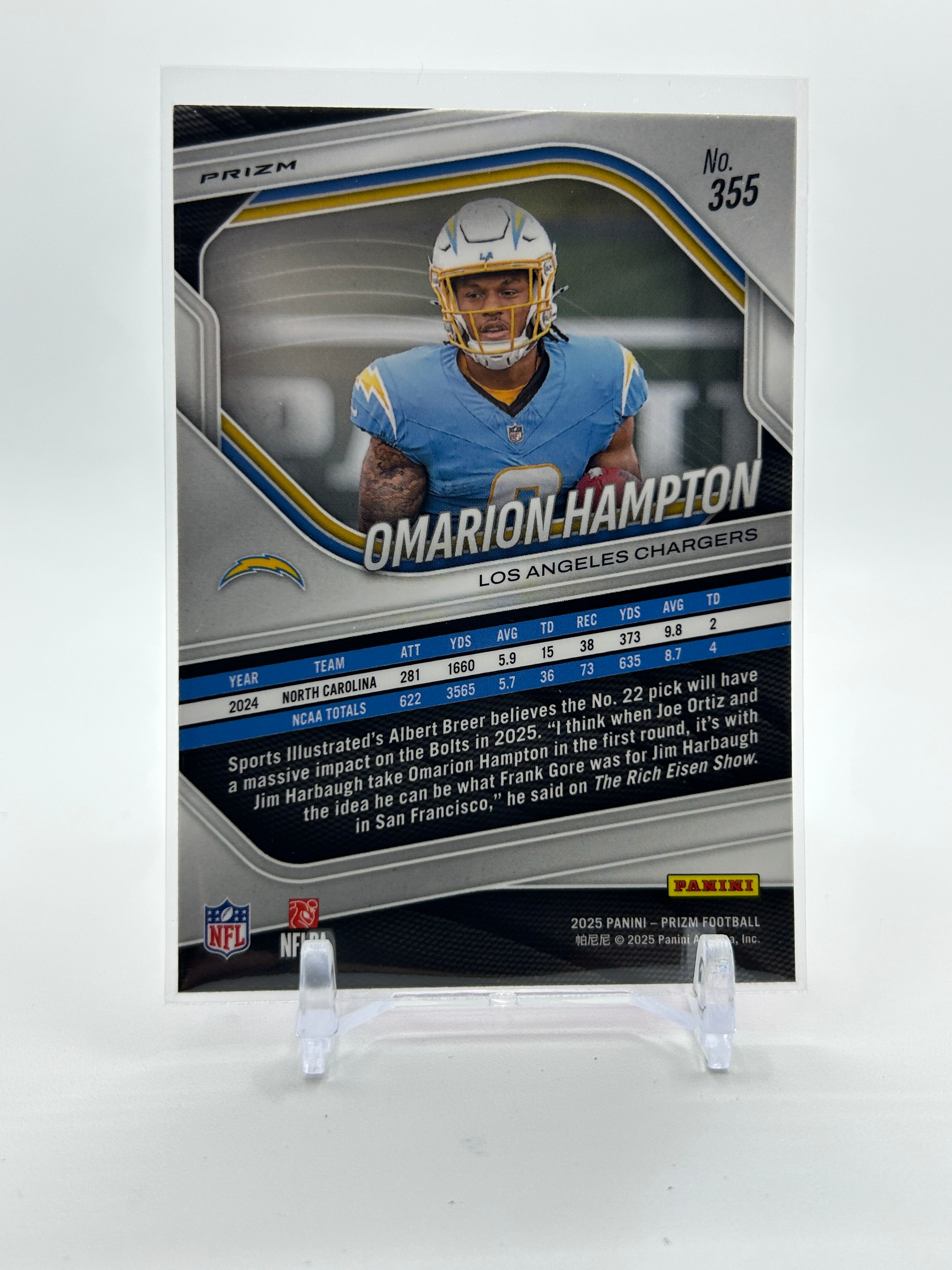 2025 Panini Prizm Omarion Hampton  Pink + Select Black & Green Shock Prizm RC