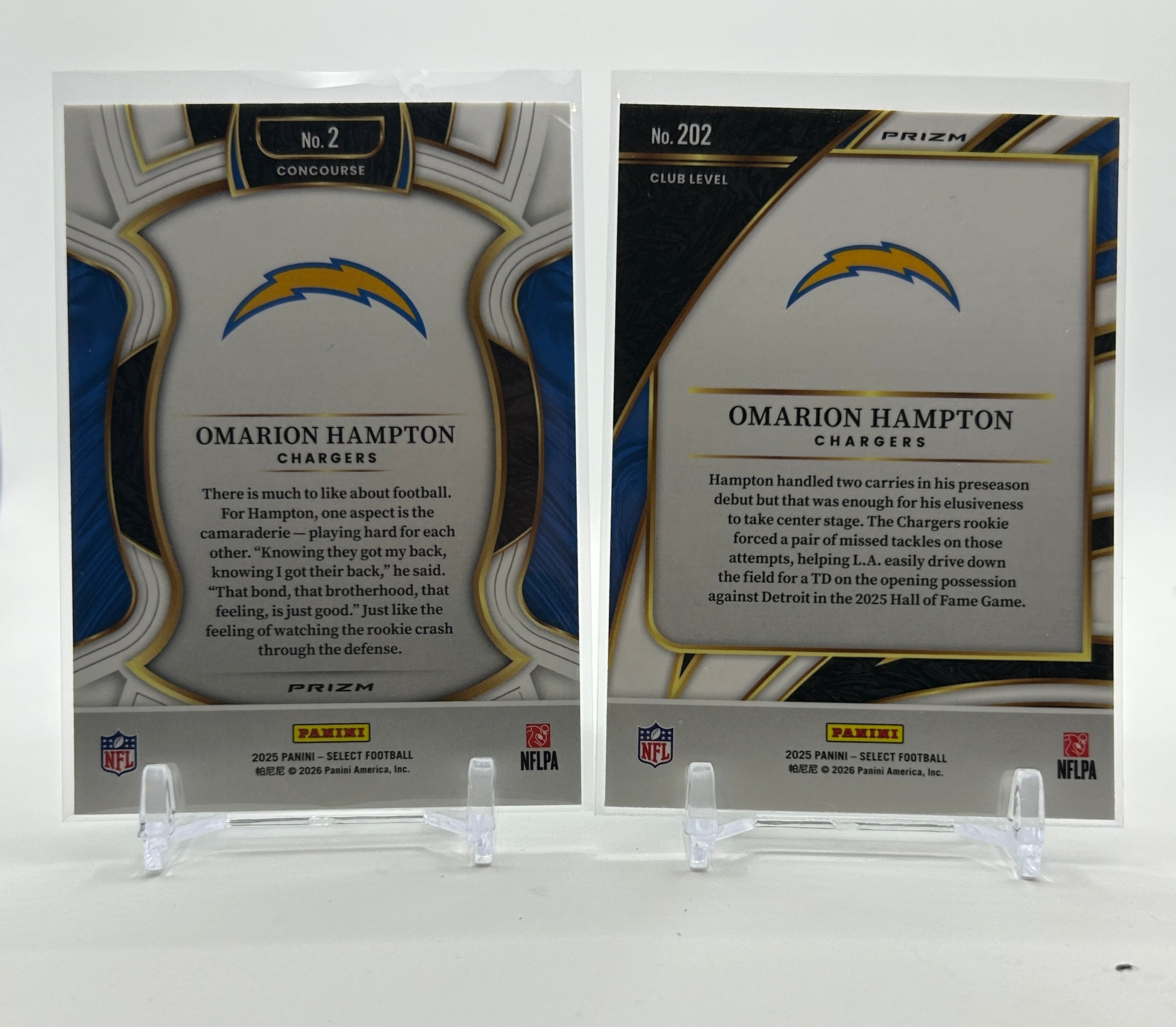 2025 Panini Prizm Omarion Hampton  Pink + Select Black & Green Shock Prizm RC