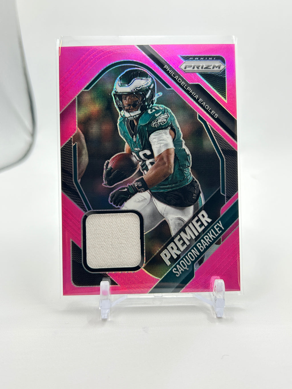 2025 Panini Prizm Saquon Barkley Premier Pink Prizm Patch