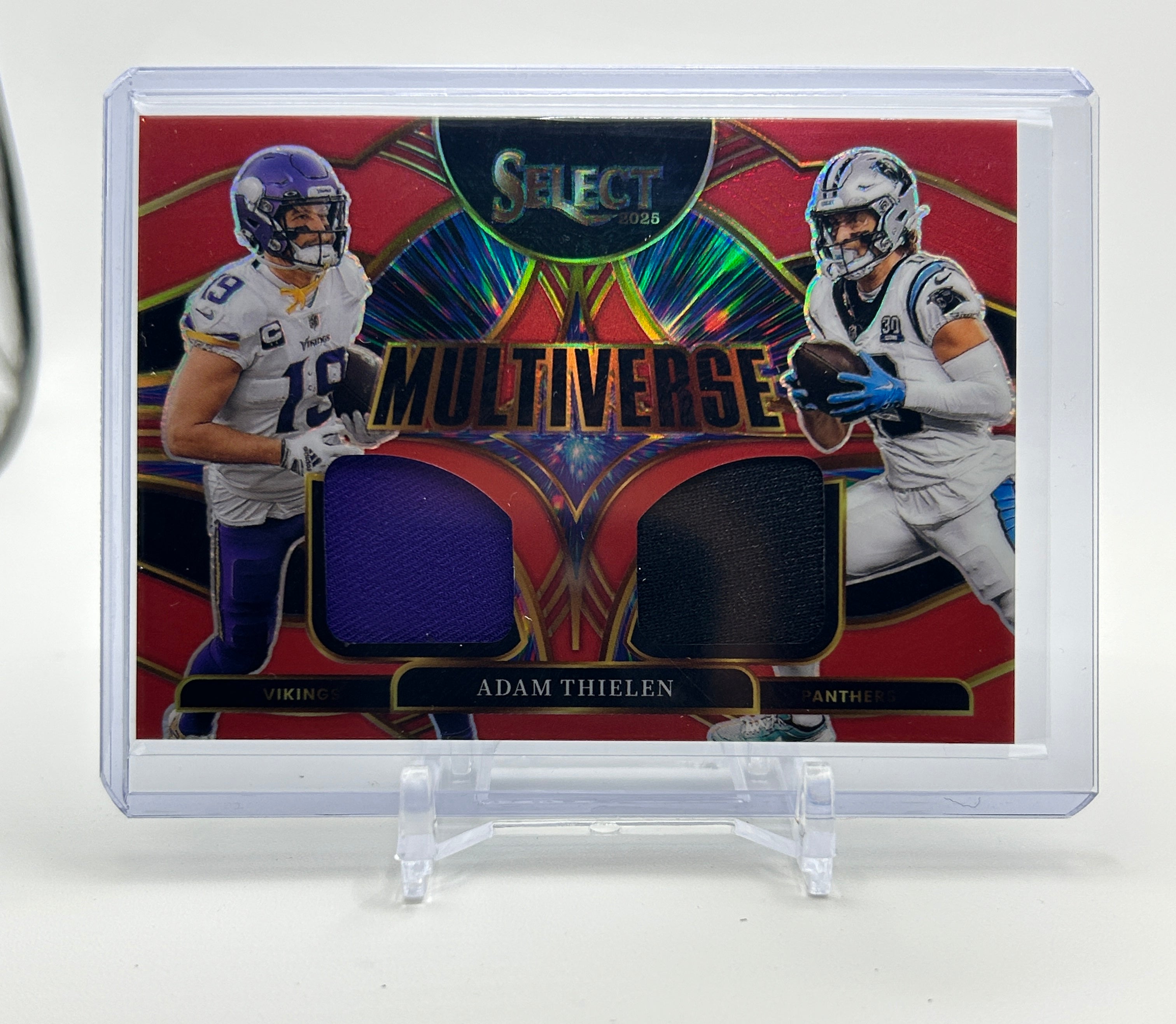 2025 Panini Select Adam Thielen Multiverse Red Prizm Dual Patch