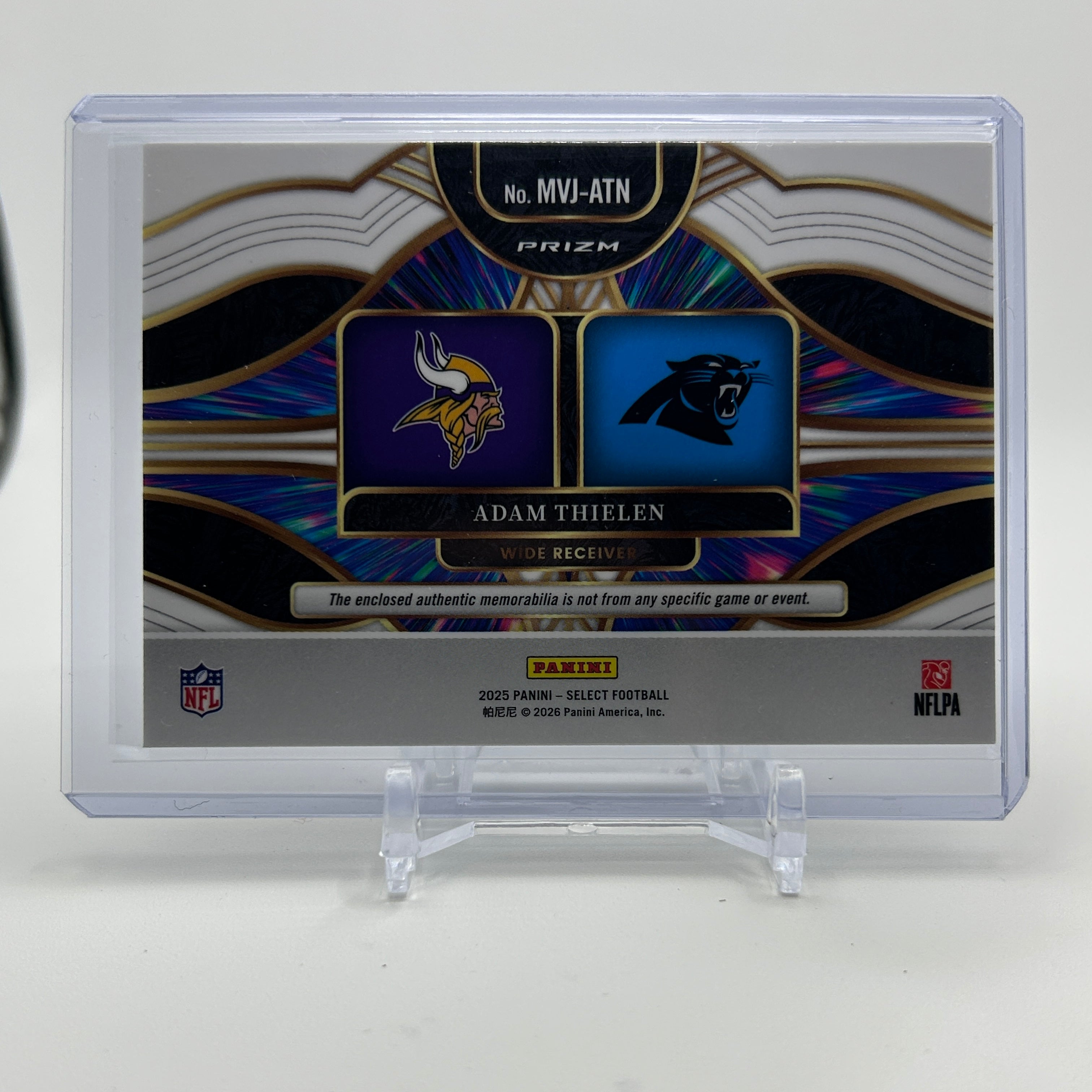 2025 Panini Select Adam Thielen Multiverse Red Prizm Dual Patch