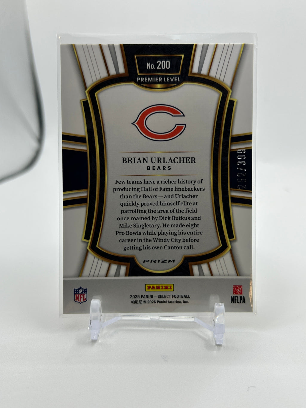 2025 Panini Select Brian Urlacher Premier Level Orange Prizm /399