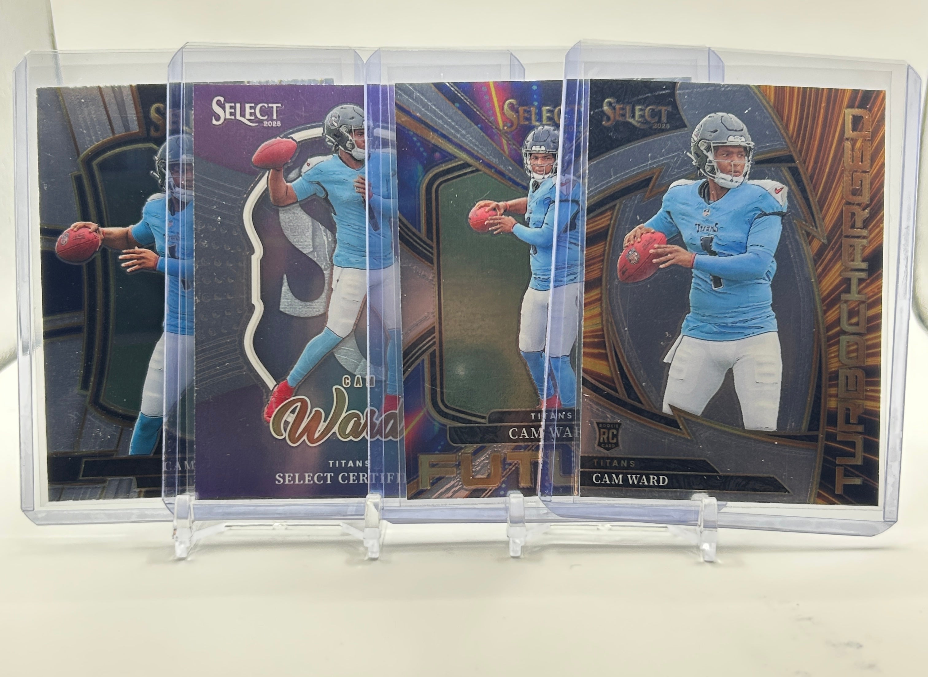 2025 Panini Select Cam Ward Premier + Futures + Overcharged Rookie Set (x4)