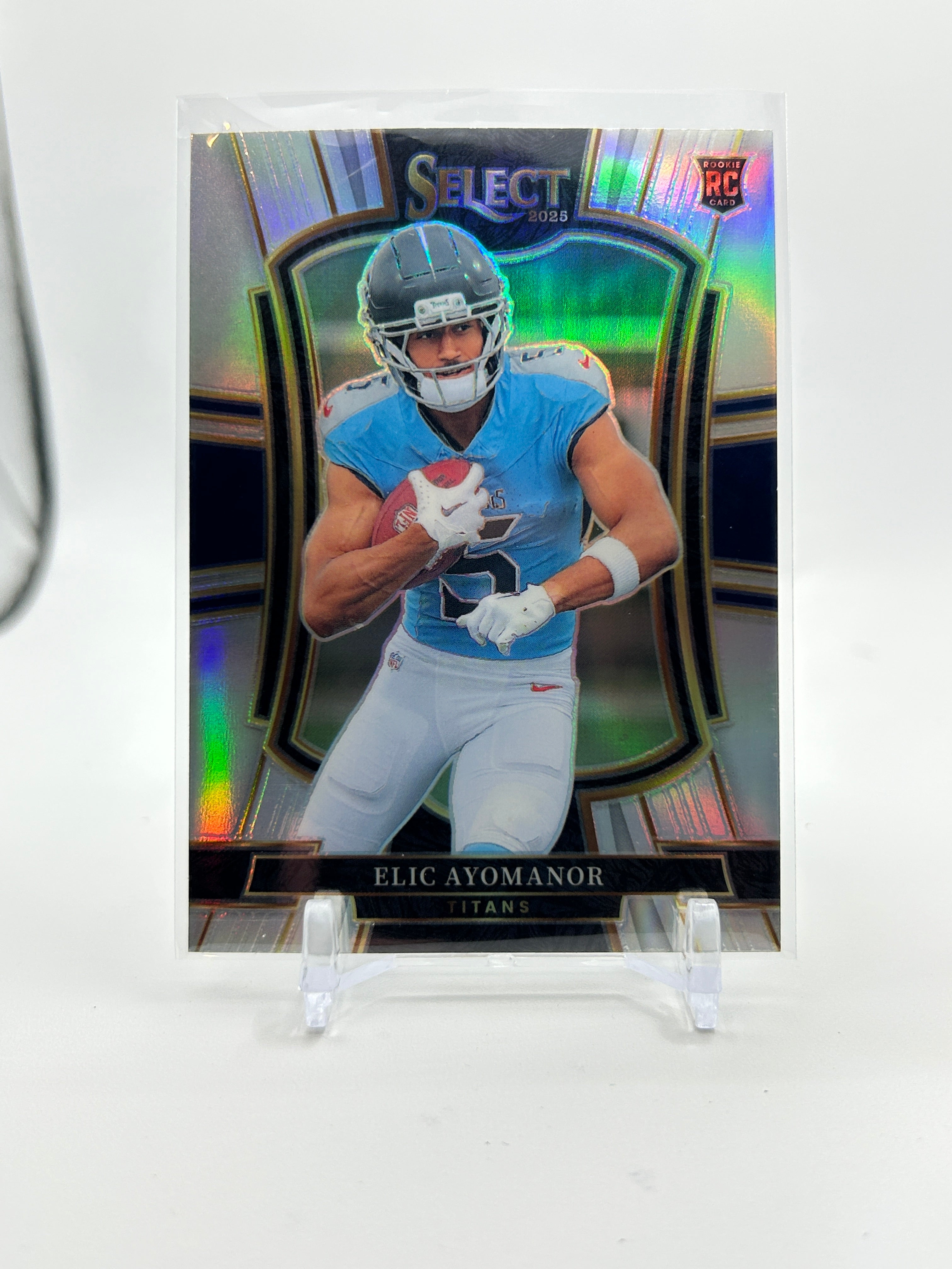 2025 Panini Select Elic Ayomanor Premier Level Silver Prizm Rookie