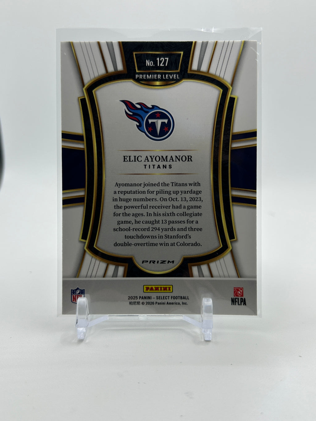 2025 Panini Select Elic Ayomanor Premier Level Silver Prizm Rookie