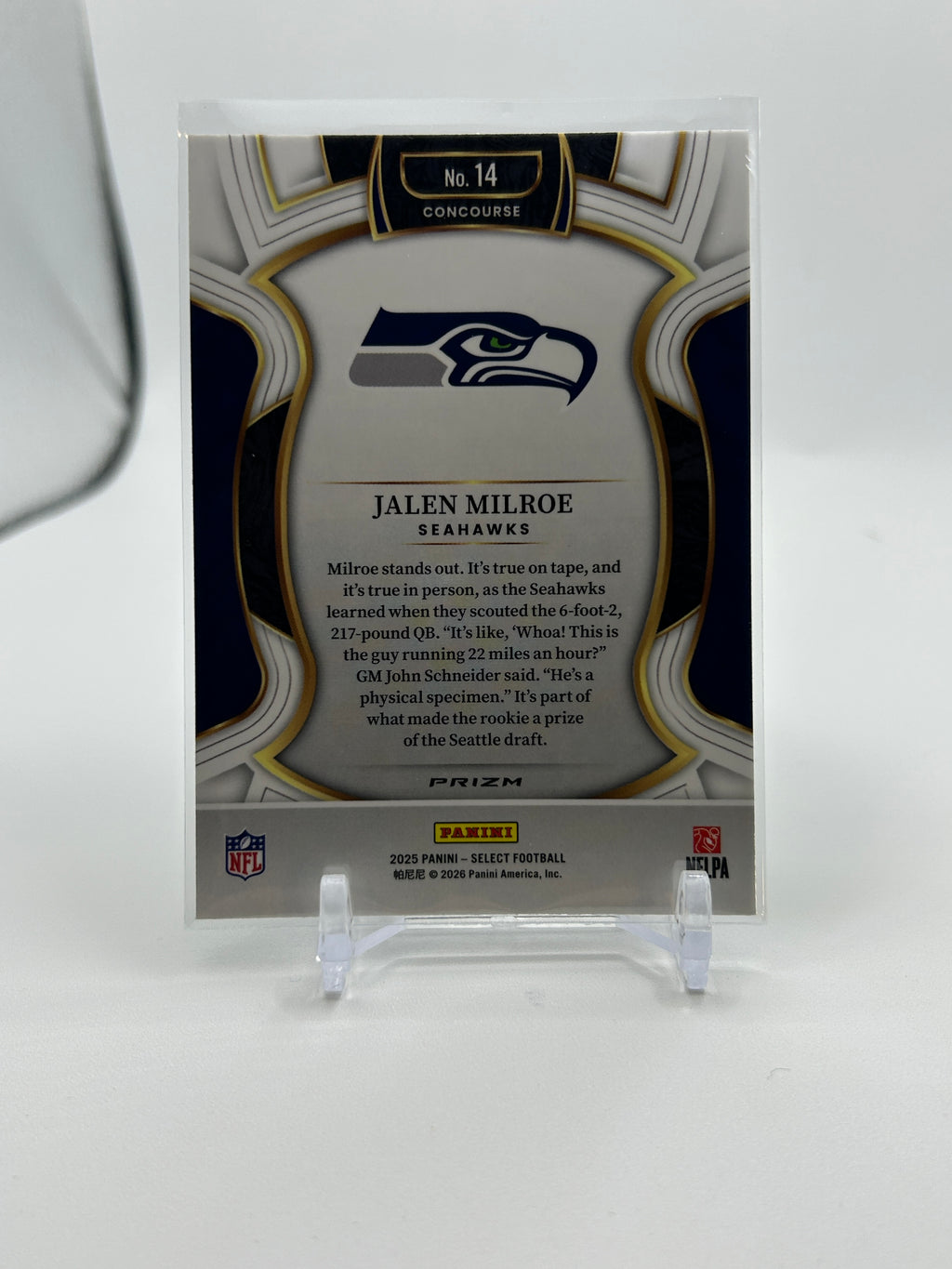 2025 Panini Select Jalen Milroe Concourse Black & Green Shock Prizm Rookie
