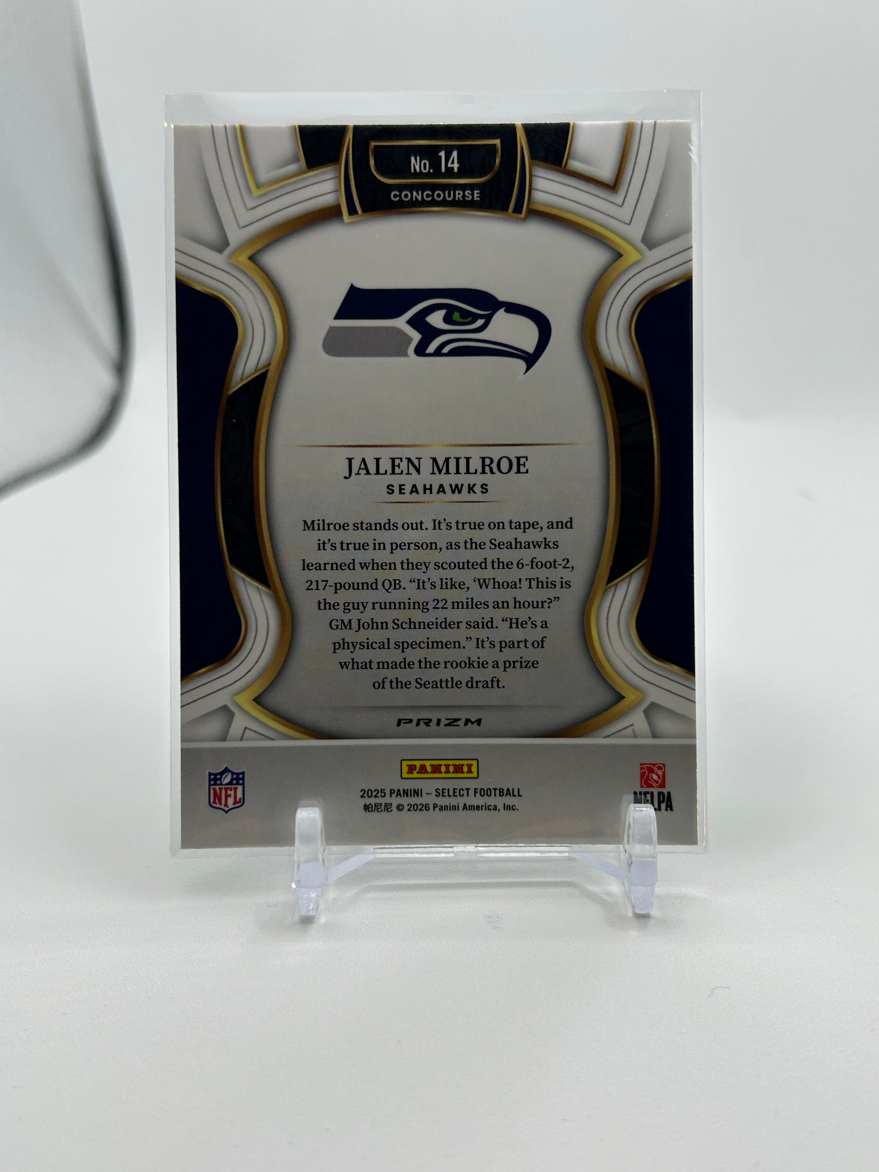 2025 Panini Select Jalen Milroe Concourse Black & Green Shock Prizm Rookie