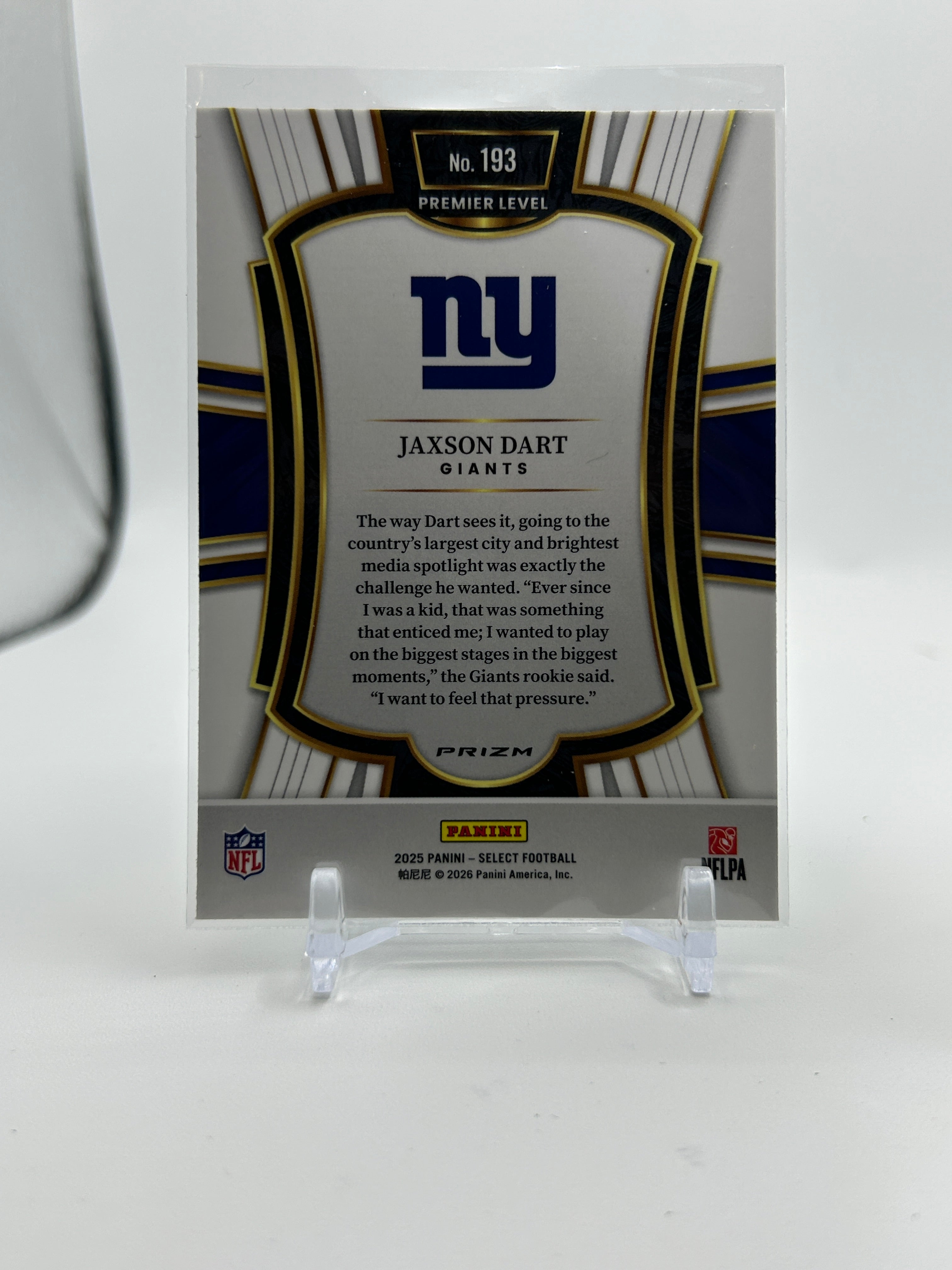 2025 Panini Select Jaxson Dart Premier Level Silver Prizm Rookie