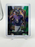 2025 Panini Select Lamar Jackson Premier Level Black & Green Shock Prizm