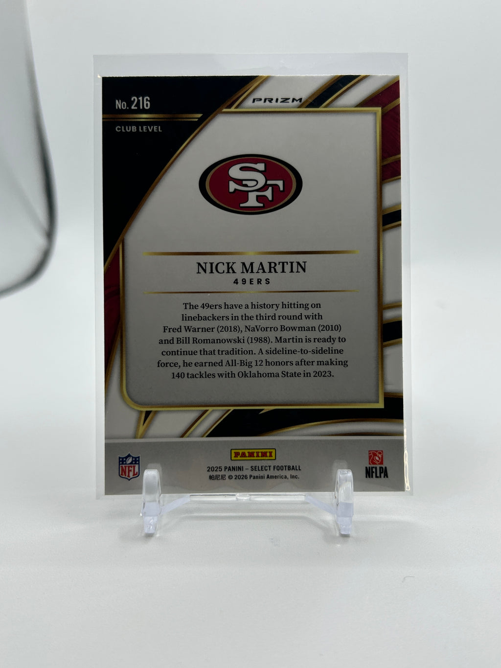 2025 Panini Select Nick Martin Club Level Silver Prizm Rookie