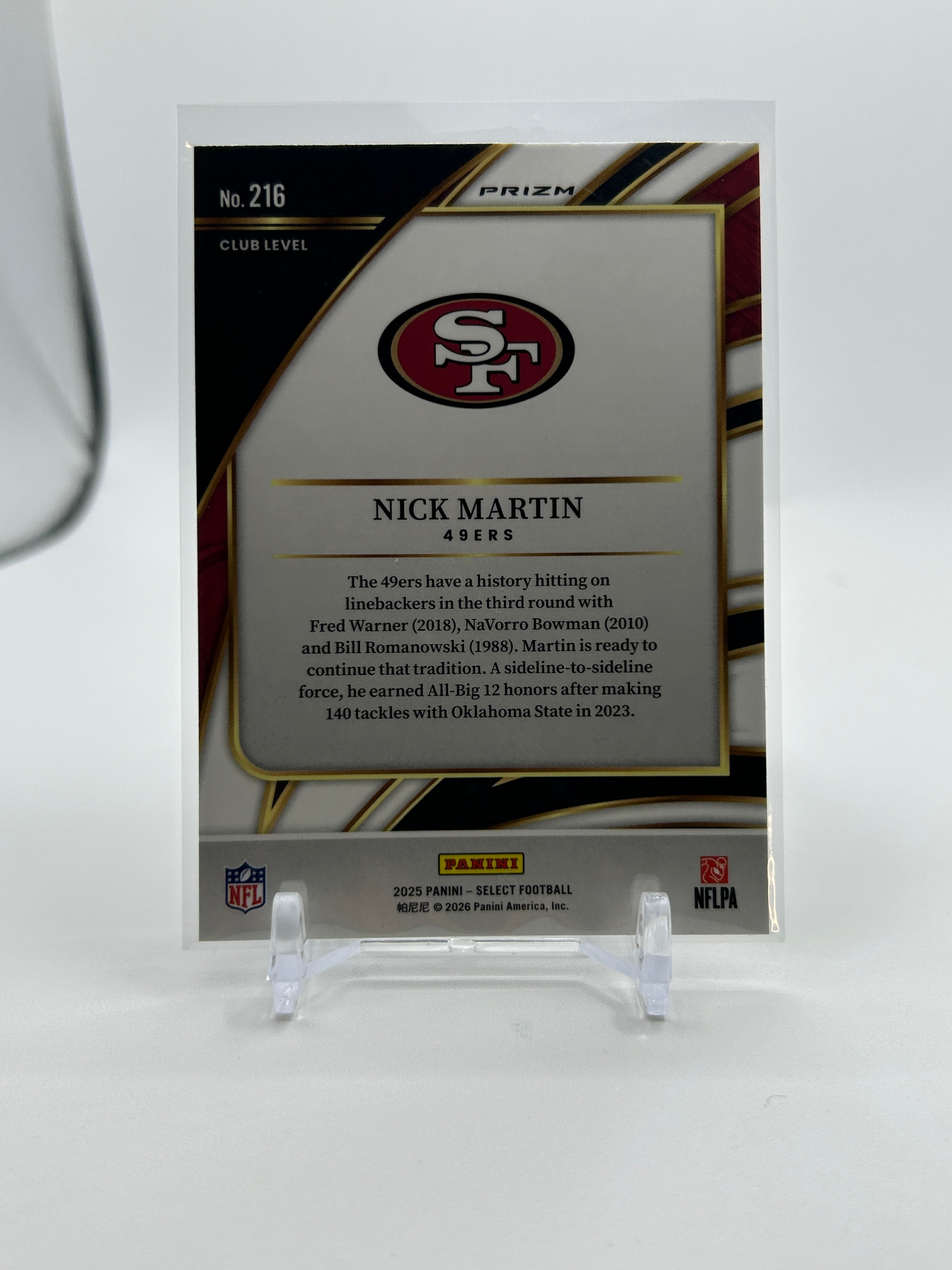2025 Panini Select Nick Martin Club Level Silver Prizm Rookie