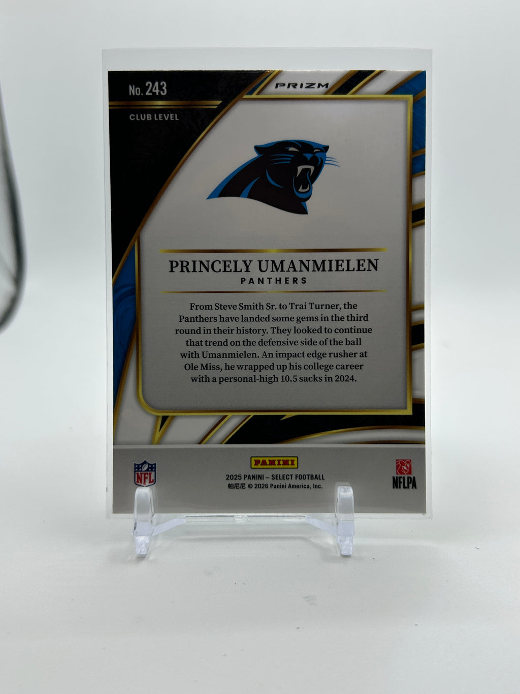 2025 Panini Select Princely Umanmielen Club Level Black & Green Shock Prizm SP