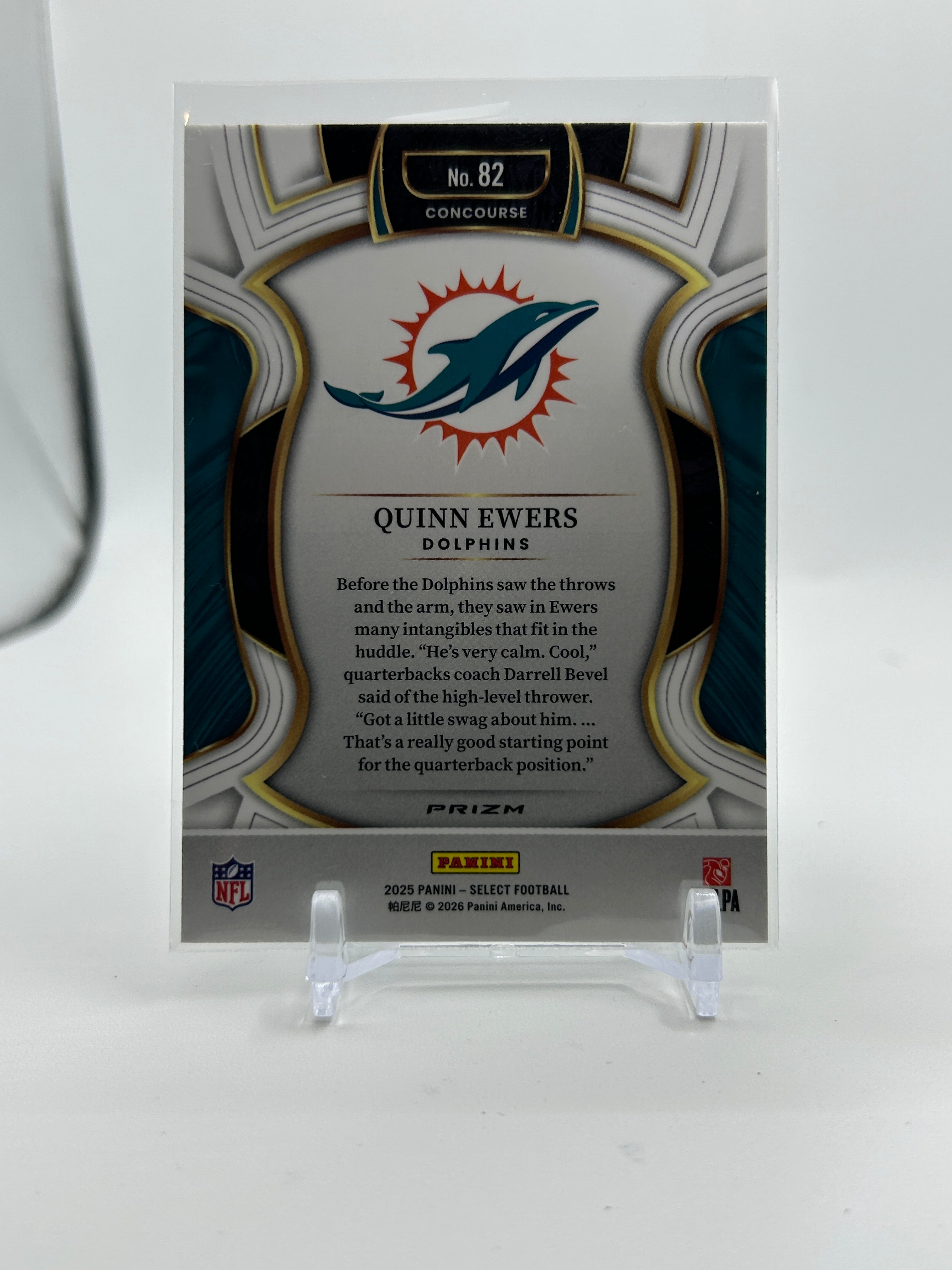 2025 Panini Select Quinn Ewers Concourse Silver Prizm Rookie