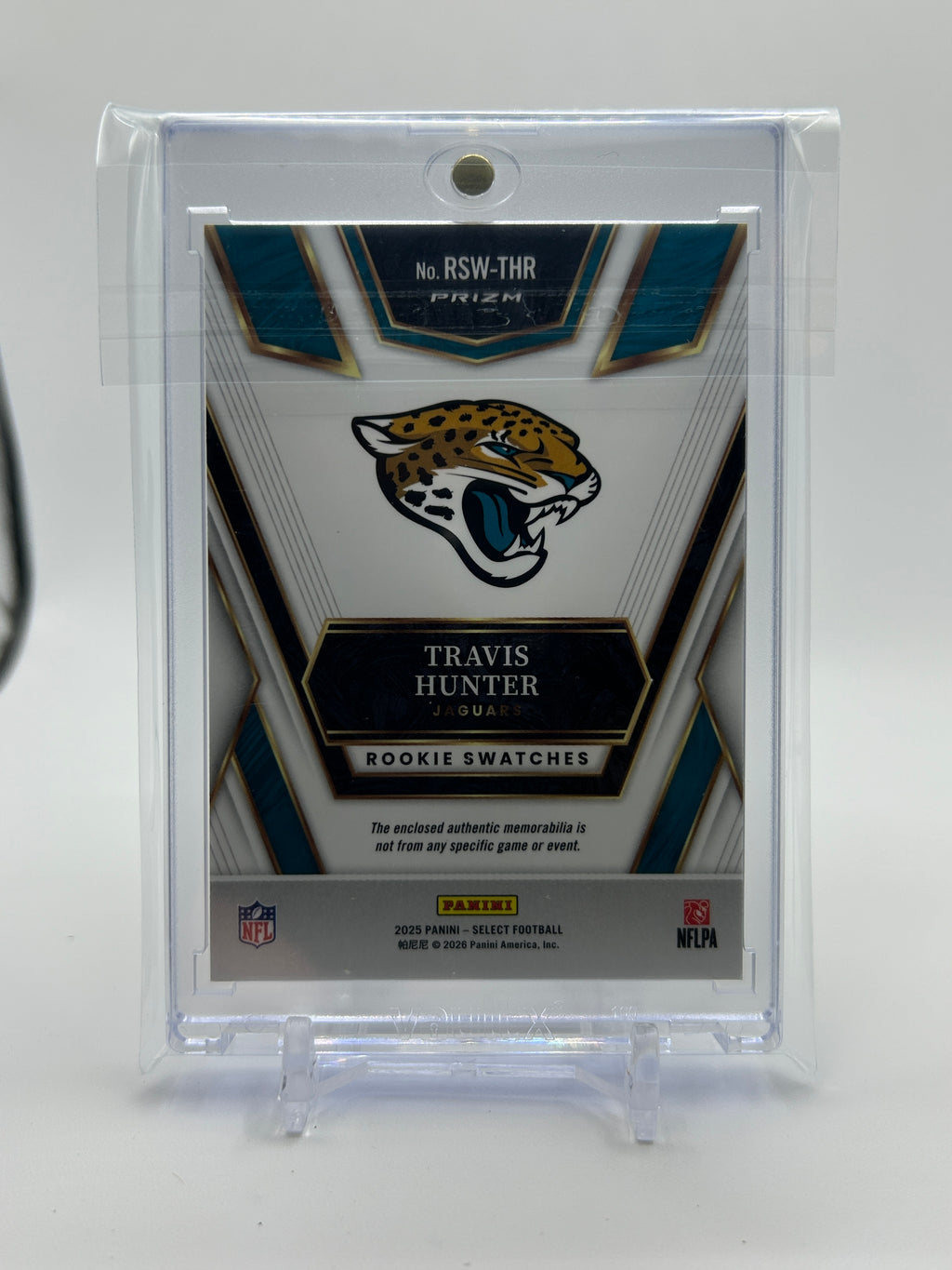 2025 Panini Select Travis Hunter Draft Selections Rookie Swatches Red Prizm