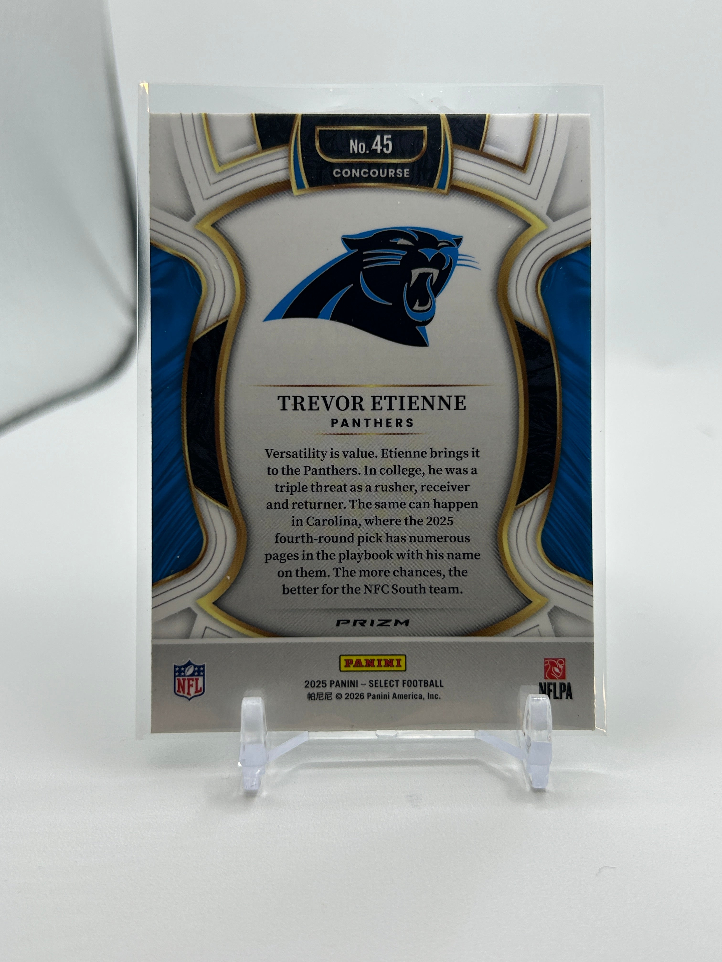 2025 Panini Select Trevor Etienne Concourse Black & Green Shock Prizm Rookie