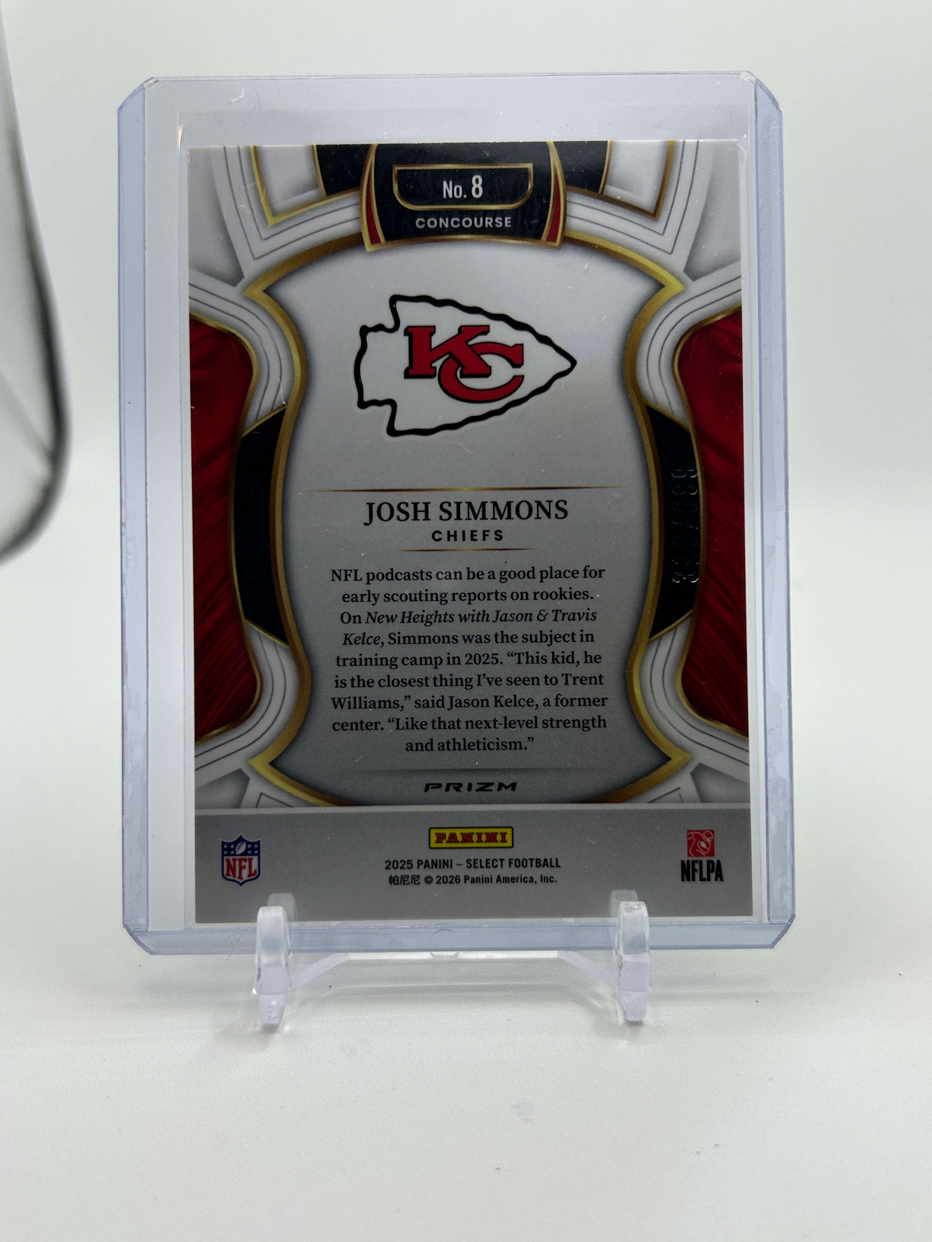 2025 Panini Select  Josh Simmons Concourse Lime Green Prizm Rookie /699
