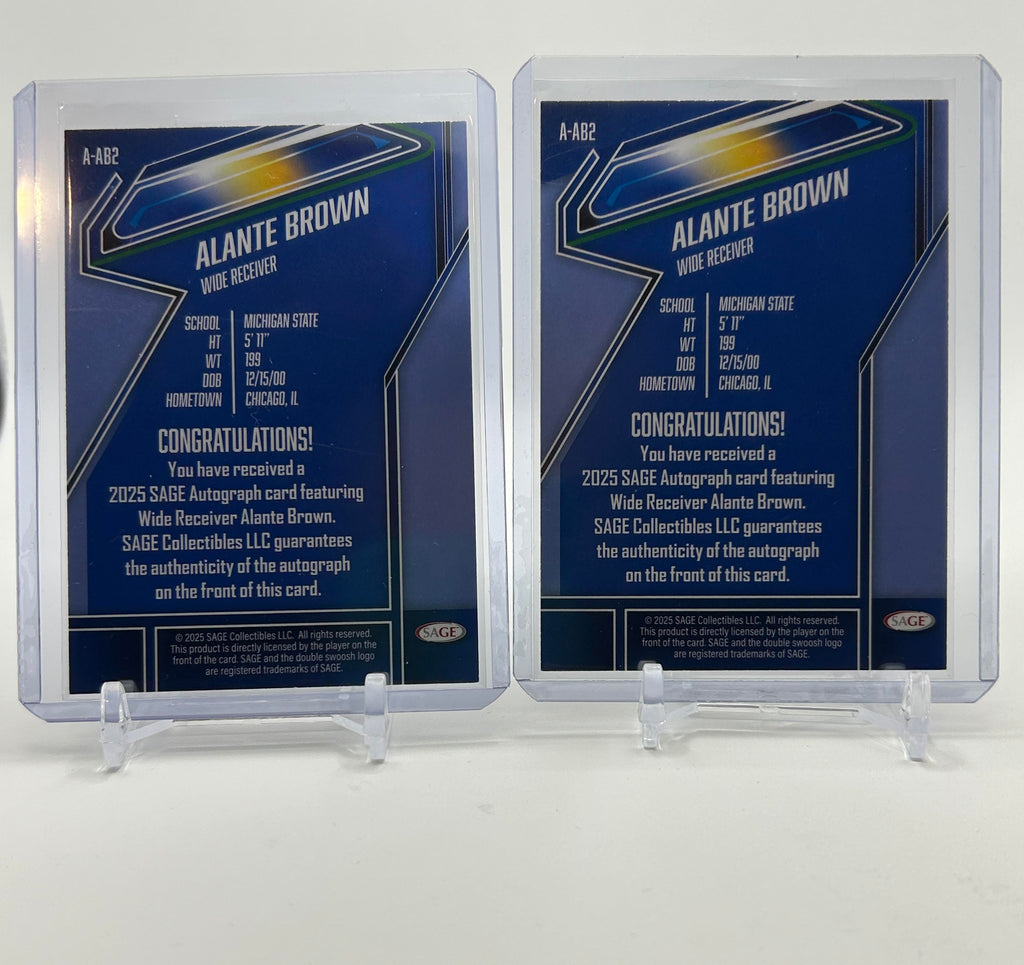 2025 Sage Alante Brown Red Rookie Auto Set (x2)