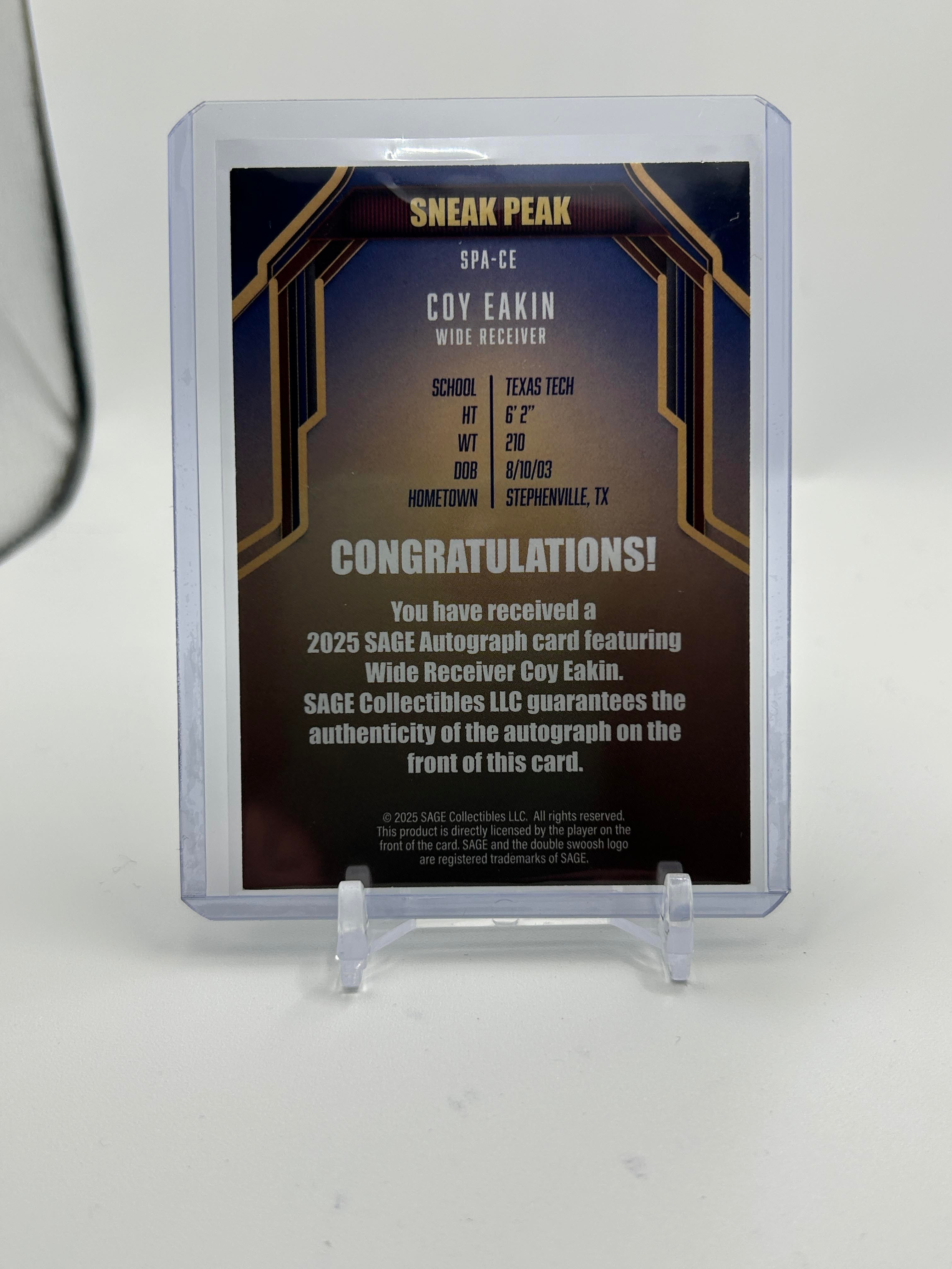 2025 Sage Coy Eakin Sneak Peek SP Auto
