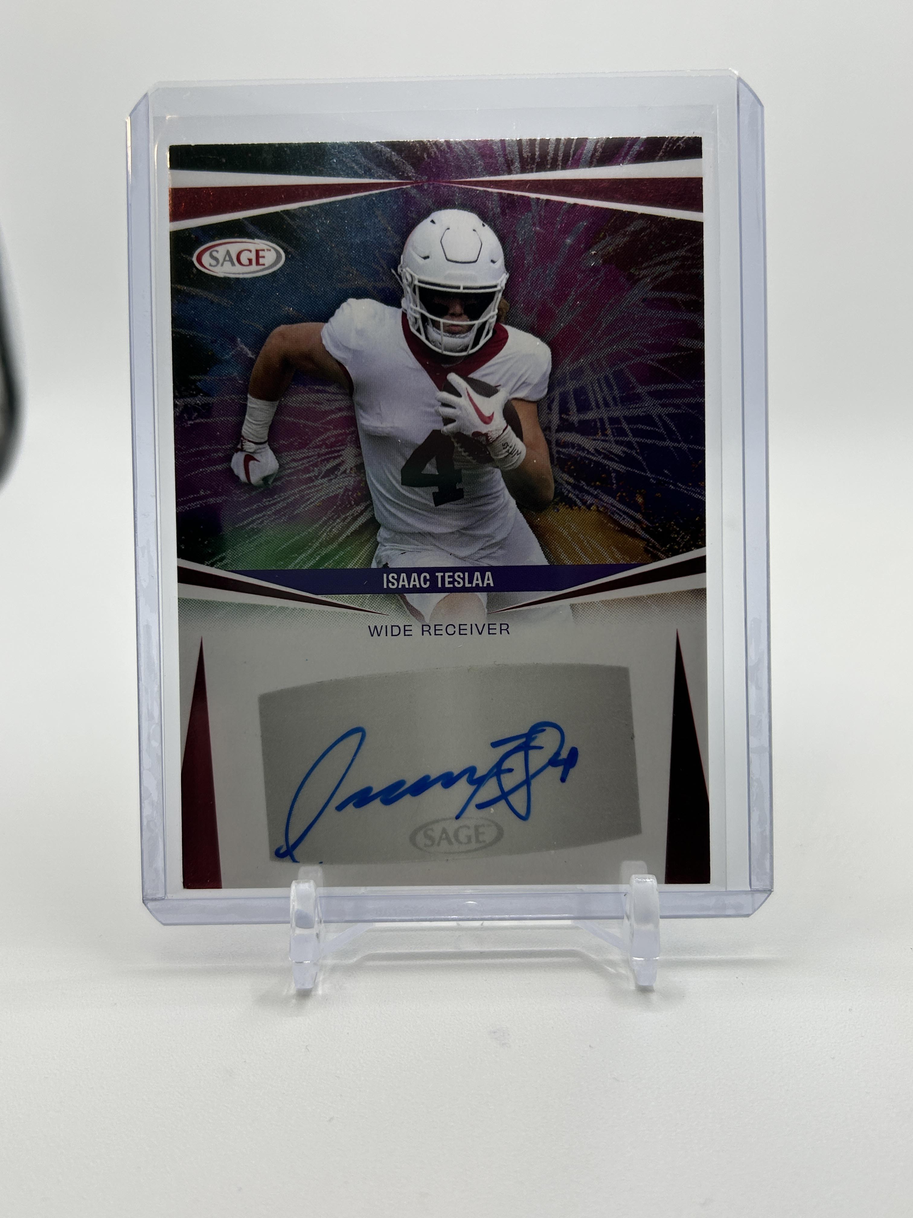 2025 Sage Isaac Teslaa Red Rookie Auto