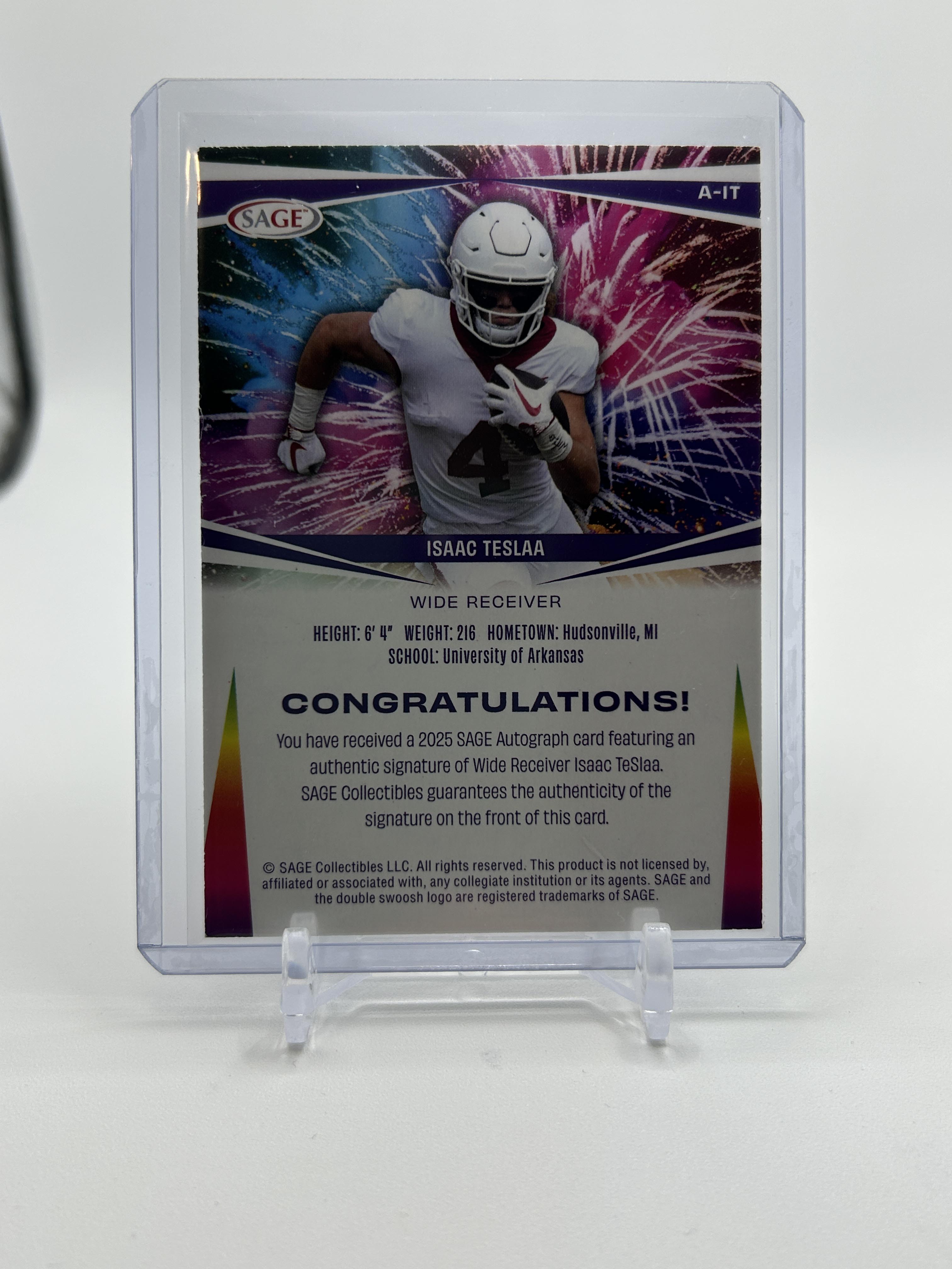 2025 Sage Isaac Teslaa Red Rookie Auto