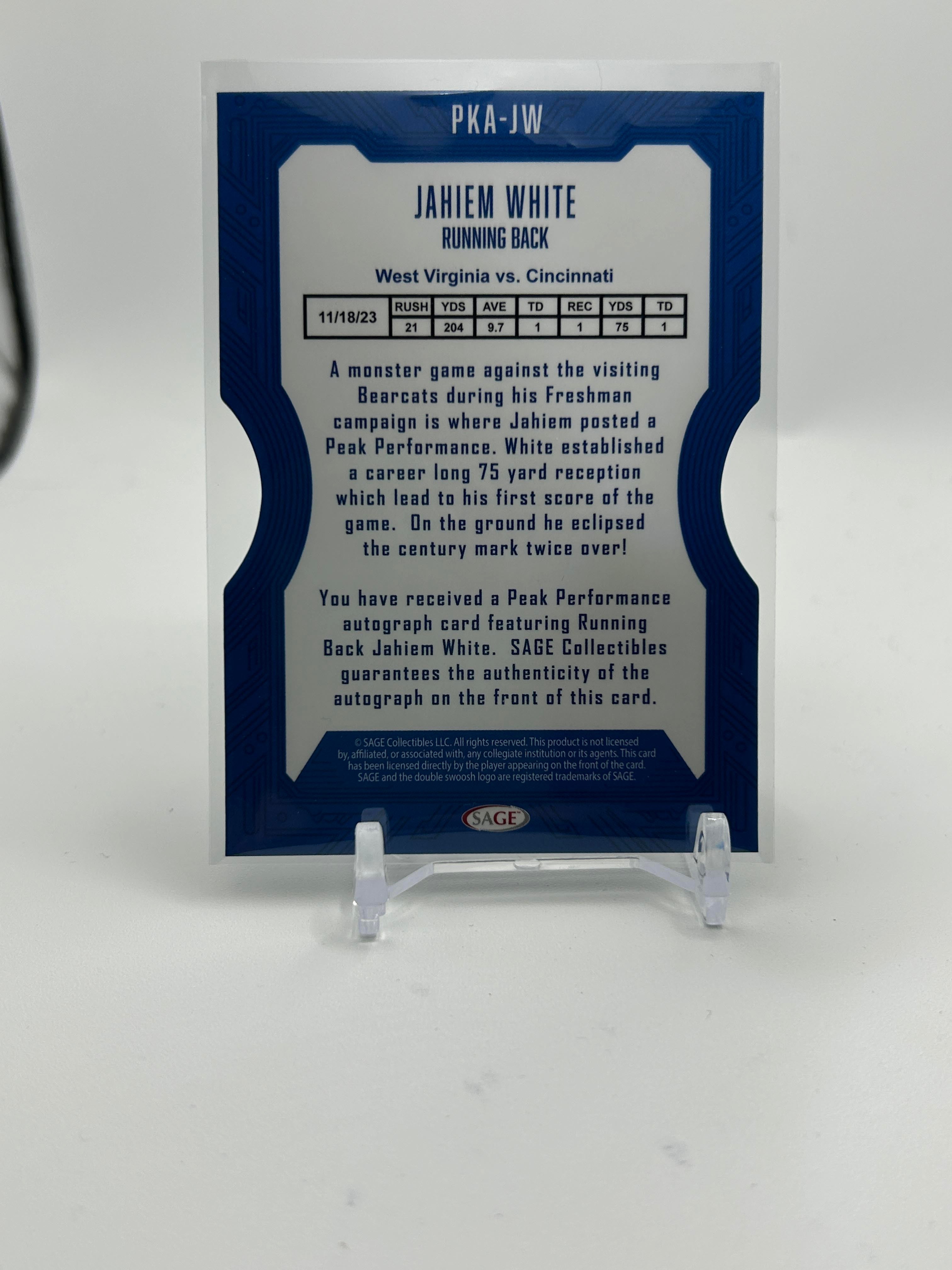 2025 Sage Jahiem White Peak Performance SP Auto