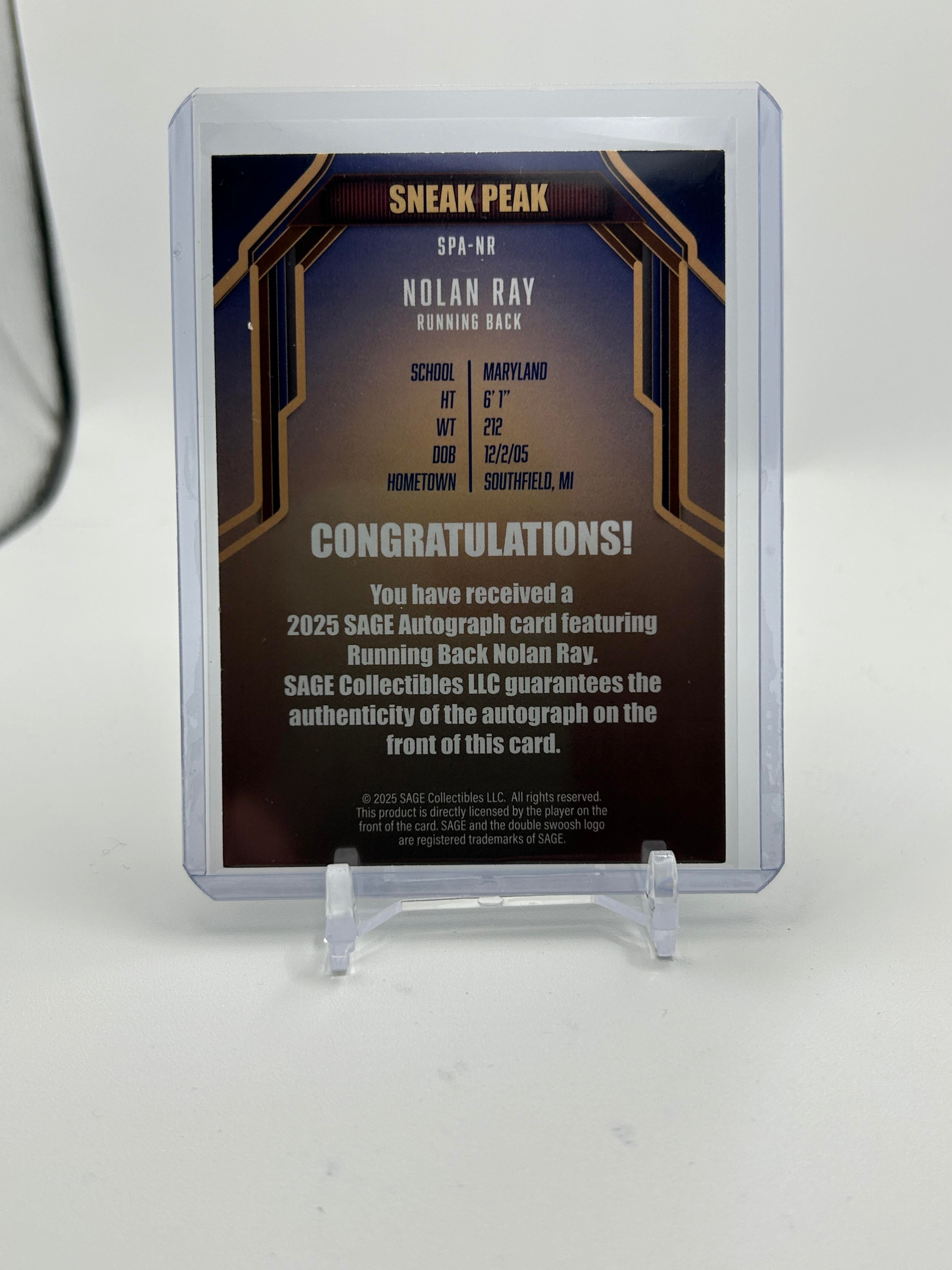 2025 Sage Nolan Ray Sneak Peek SP Auto