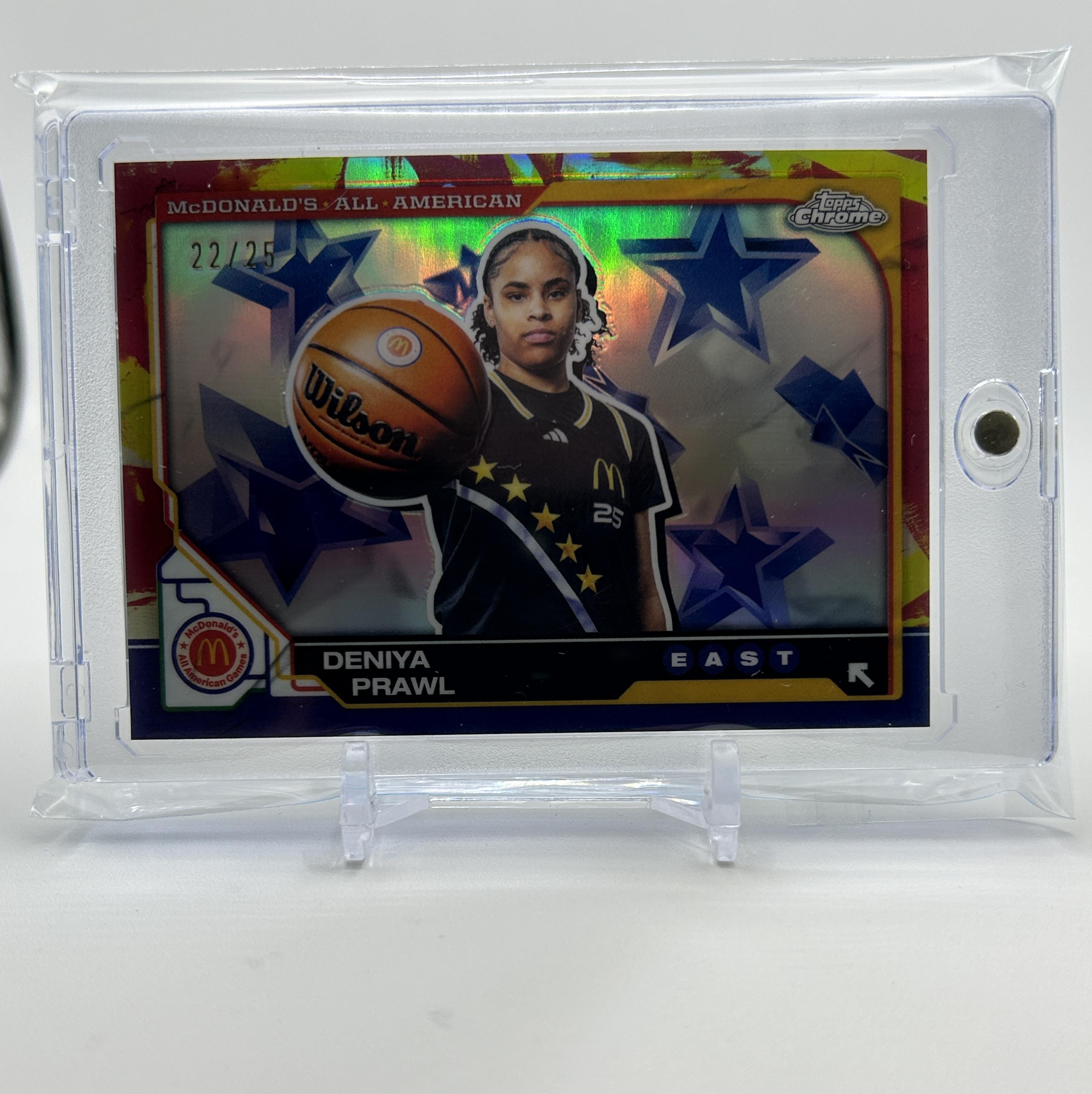 2025 Topps Chrome McDonald's Deniya Prawl Tie-Dye Refractor /25