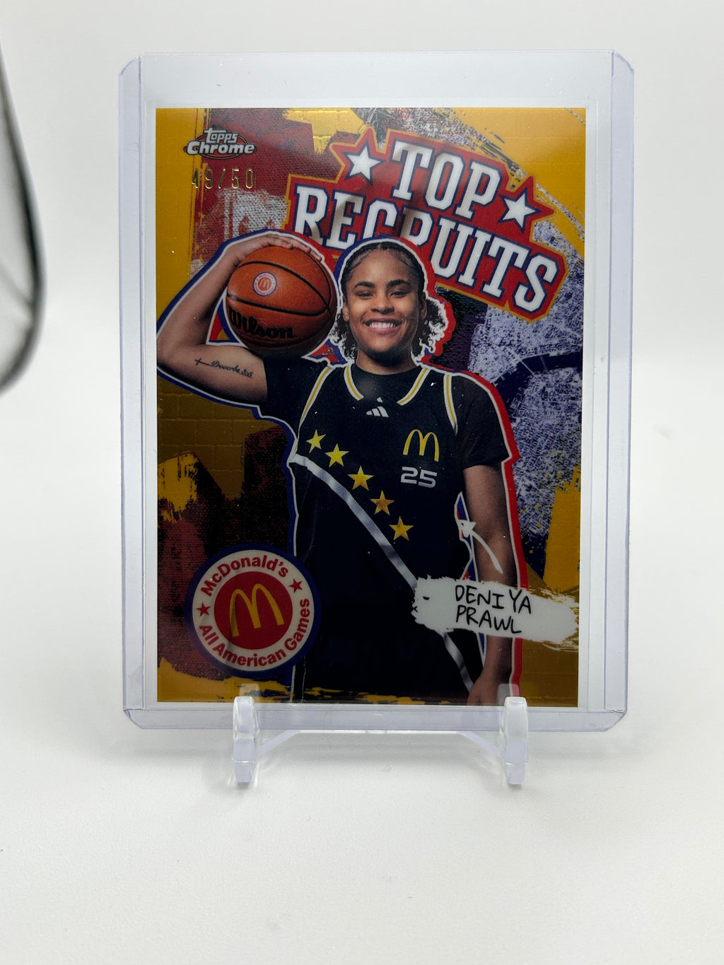2025 Topps Chrome McDonald's Deniya Prawl Top Recruits Gold Refractor /50